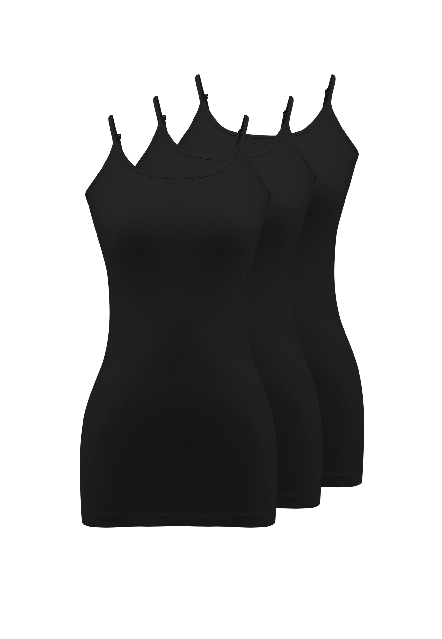 3’lü Siyah Pamuk Elastan Karışımı İp Askılı Kadın Atlet OLIVIA SINGLET - Underwear - Westmark London EU(TR) Store Organik Pamuklu Sürdürülebilir Moda
