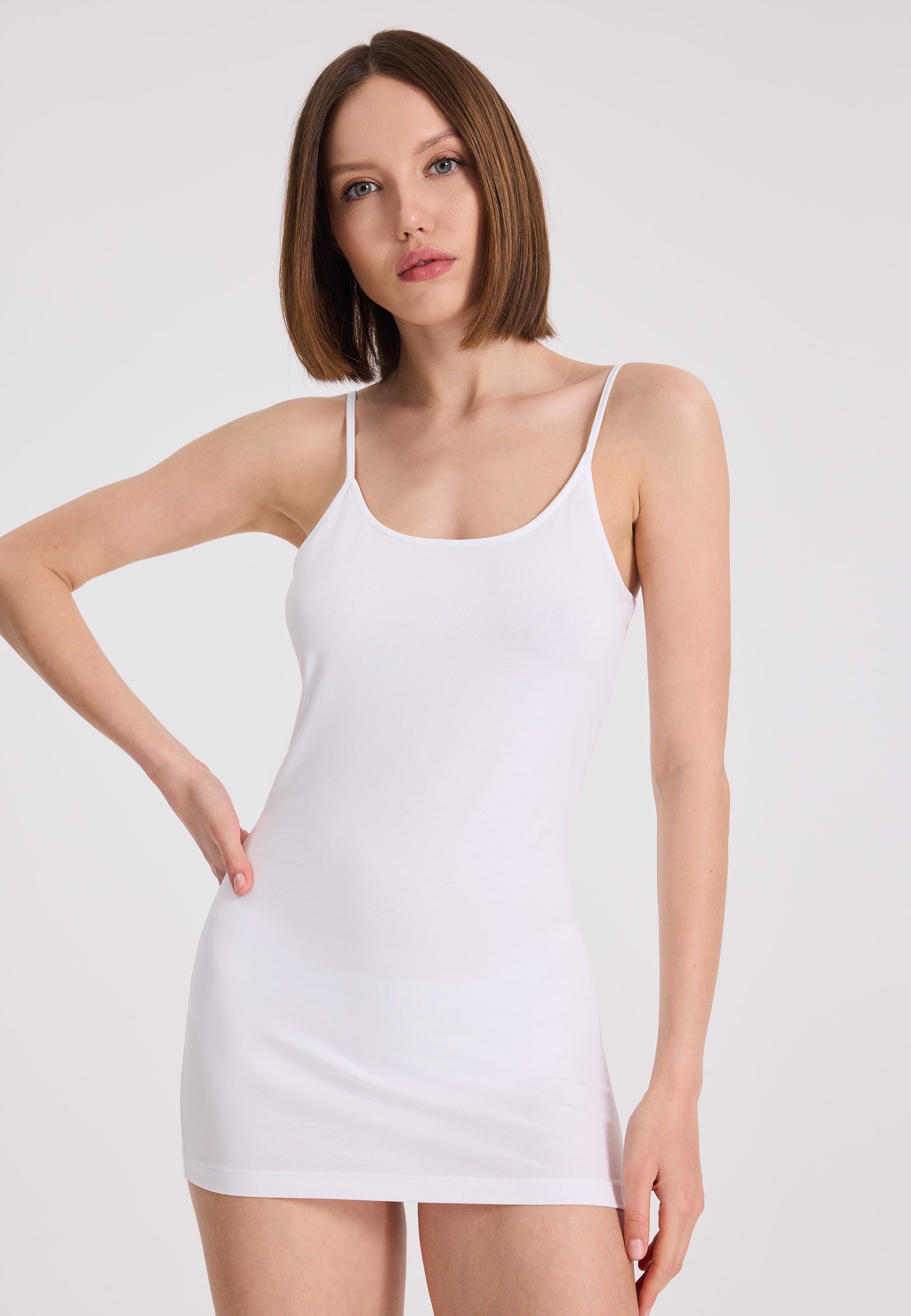 3’lü Ten Rengi, Beyaz, Siyah Pamuk Elastan Karışımı İp Askılı Kadın Atlet OLIVIA SINGLET - Underwear - Westmark London EU(TR) Store Organik Pamuklu Sürdürülebilir Moda