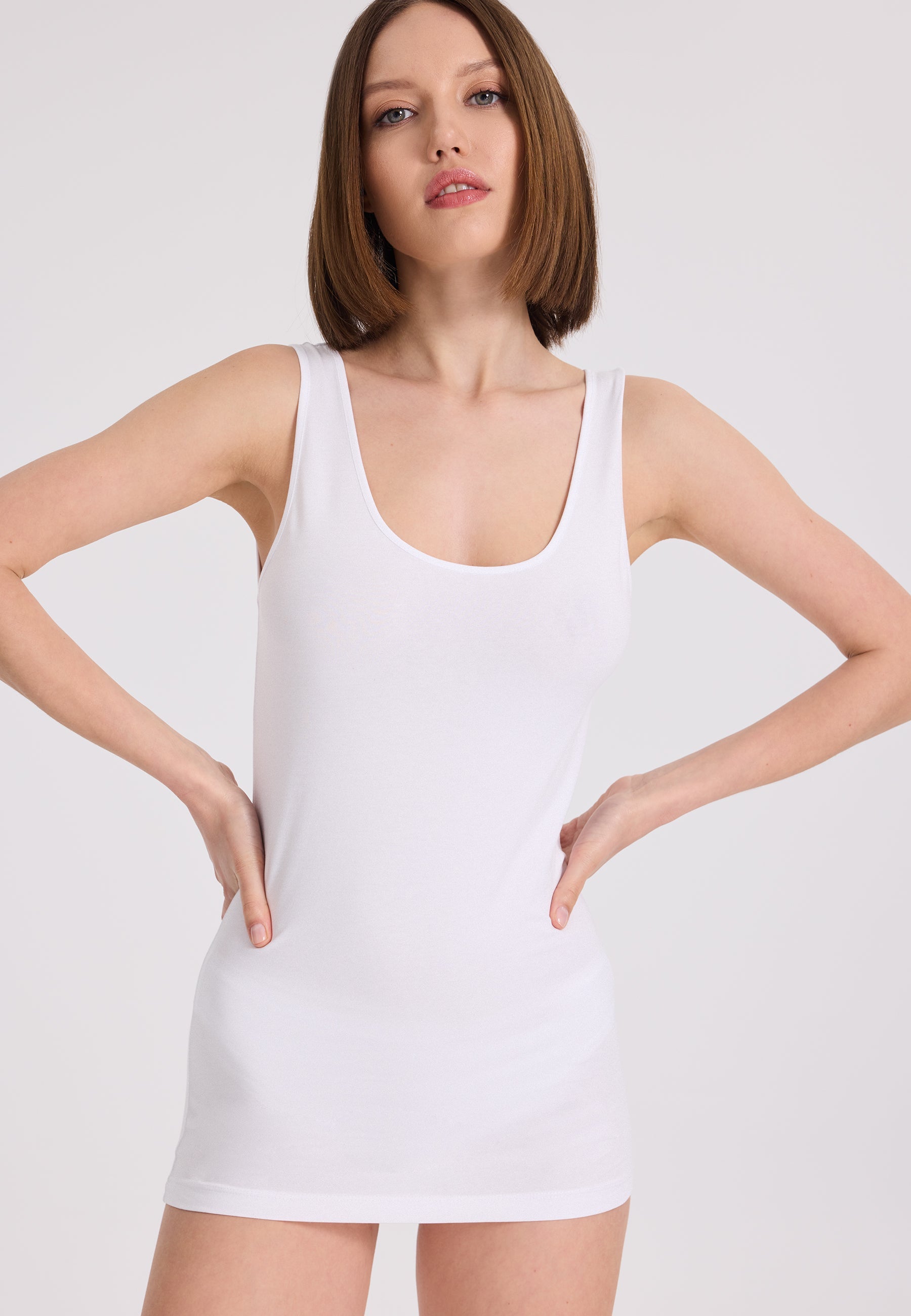 3’lü Ten Rengi, Beyaz, Siyah Bisiklet Yaka Pamuk Elastan Karışımı Kolsuz Kadın T-Shirt OLIVIA TANK TOP - Underwear - Westmark London EU(TR) Store Organik Pamuklu Sürdürülebilir Moda