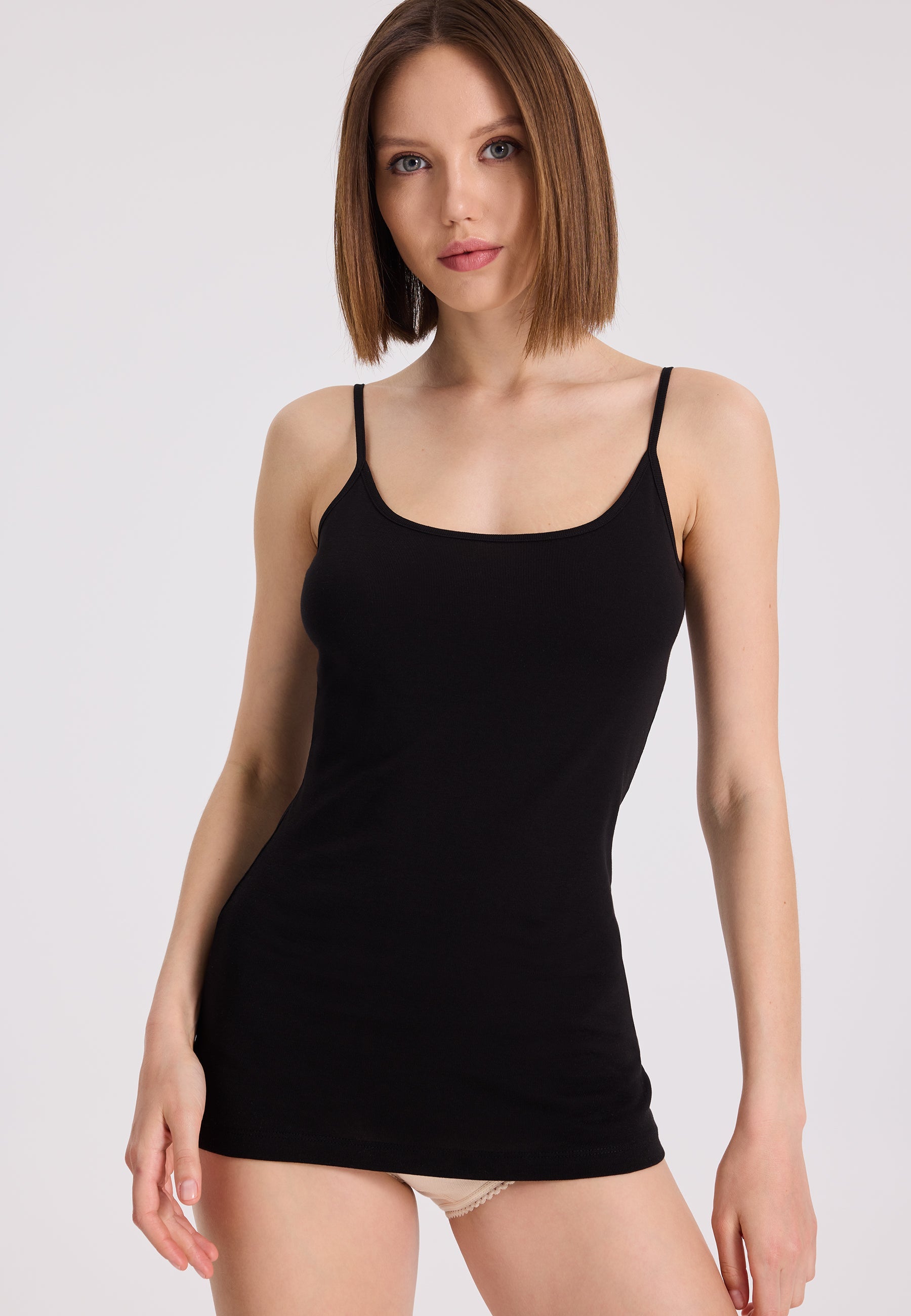 3’lü Siyah Pamuklu İp Askılı Kadın Atlet EVA RIB SINGLET - Underwear - Westmark London EU(TR) Store Organik Pamuklu Sürdürülebilir Moda