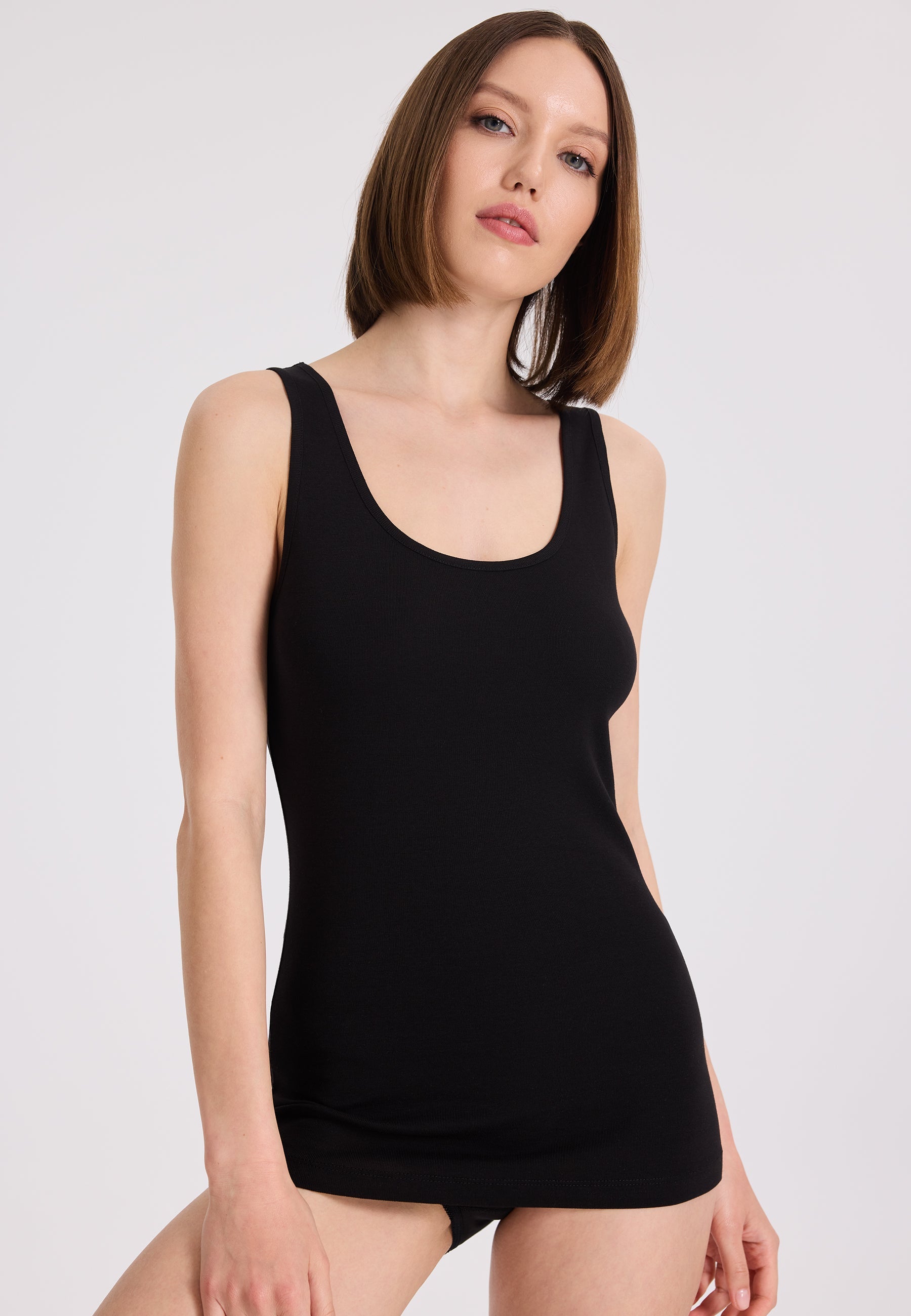 3’lü Siyah Bisiklet Yaka Pamuklu Kolsuz Kadın Atlet EVA RIB TANK TOP - Underwear - Westmark London EU(TR) Store Organik Pamuklu Sürdürülebilir Moda