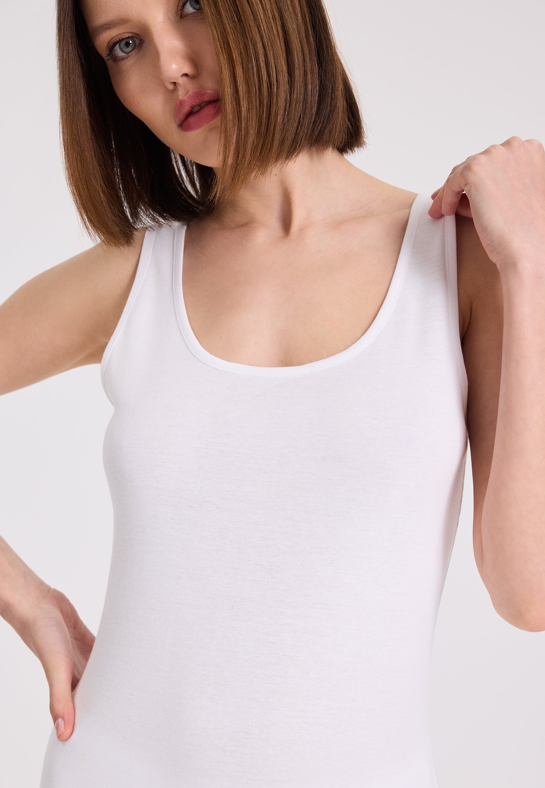 3’lü Ten Rengi, Siyah, Beyaz Bisiklet Yaka Pamuklu Kolsuz Kadın T-Shirt EVA RIB TANK TOP - Underwear - Westmark London EU(TR) Store Organik Pamuklu Sürdürülebilir Moda