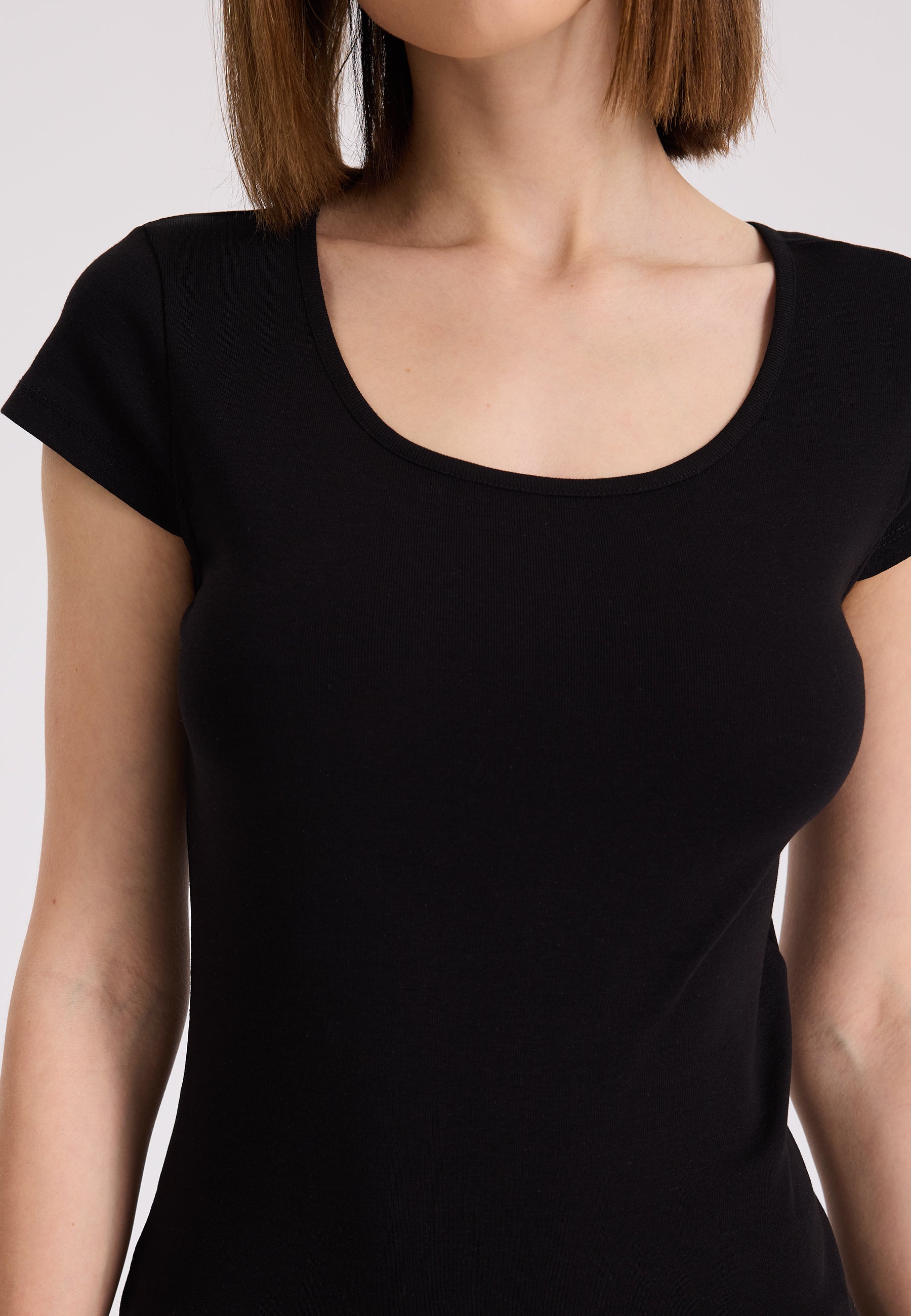 3'lü Siyah Bisiklet Yaka Pamuklu Kısa Kollu Kadın Atlet EVA RIB CAPSLEEVE TOP - Underwear - Westmark London EU(TR) Store Organik Pamuklu Sürdürülebilir Moda