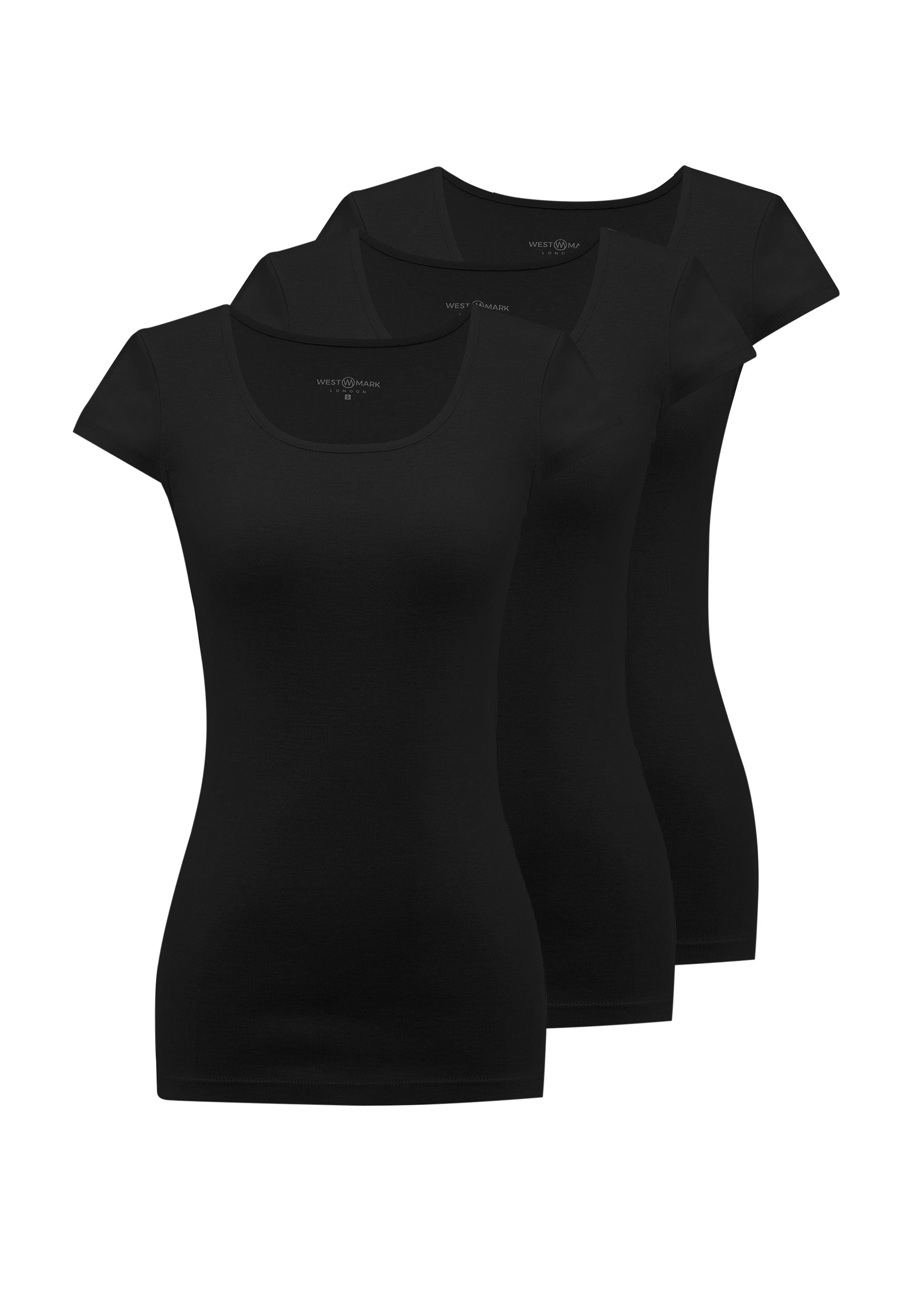 3'lü Siyah Bisiklet Yaka Pamuklu Kısa Kollu Kadın Atlet EVA RIB CAPSLEEVE TOP - Underwear - Westmark London EU(TR) Store Organik Pamuklu Sürdürülebilir Moda