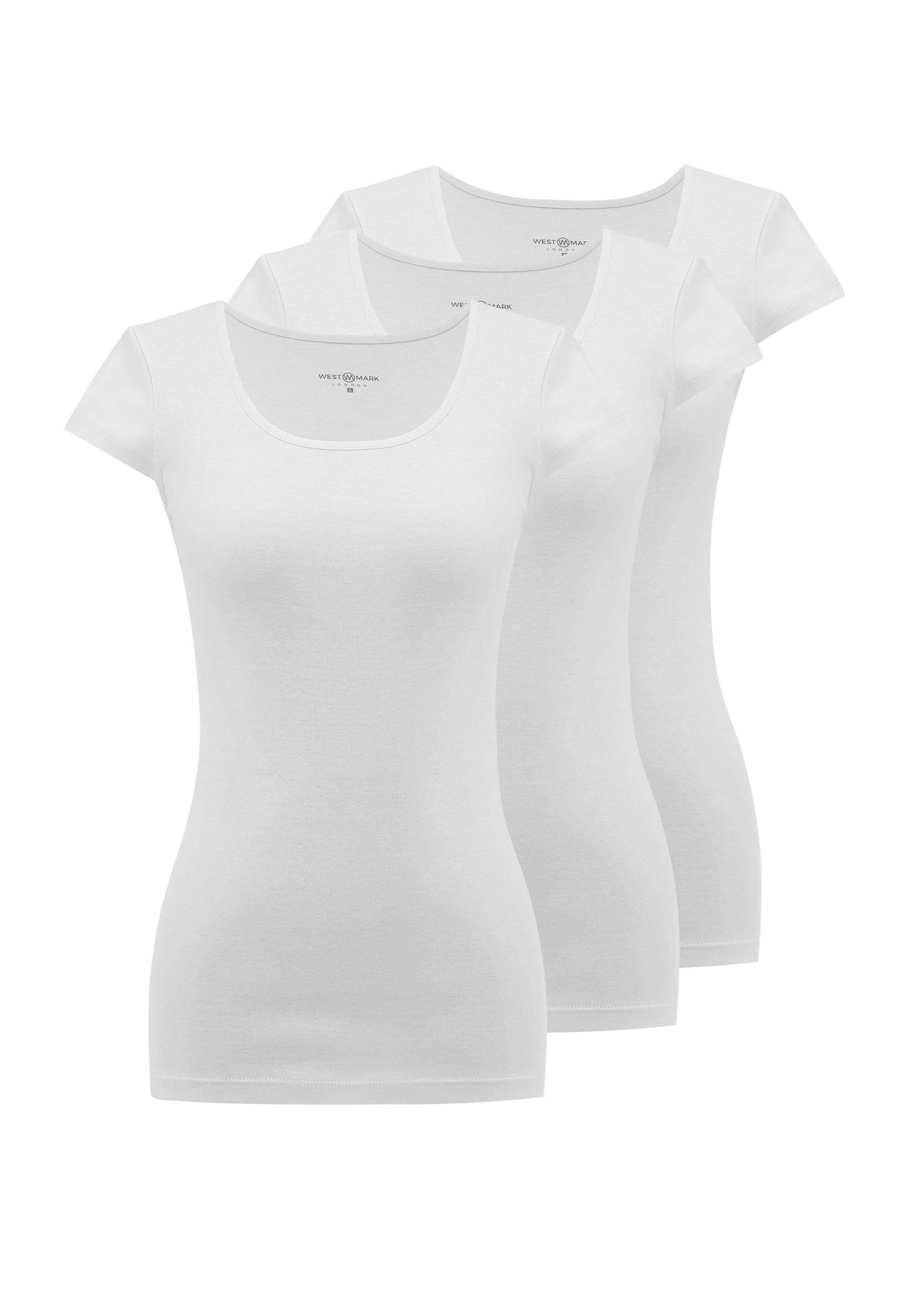 3'lü Beyaz Bisiklet Yaka Pamuklu Kısa Kollu Kadın Atlet EVA RIB CAPSLEEVE TOP - Underwear - Westmark London EU(TR) Store Organik Pamuklu Sürdürülebilir Moda