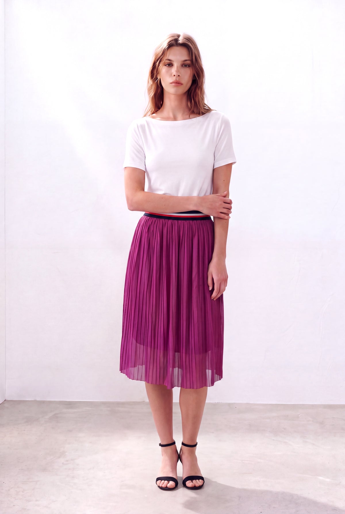 Pembe Kadın Pembe Piliseli Tül Renkli Lastik Bel Astarlı Midi Etek HOLLY - Skirt - Westmark London EU(TR) Store Organik Pamuklu Sürdürülebilir Moda