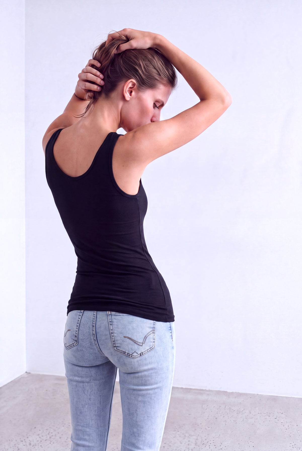 Siyah Kadın Siyah Süprem Bisiklet Yaka Kolsuz Uzun Üst PAIGE - Top - Westmark London EU(TR) Store Organik Pamuklu Sürdürülebilir Moda