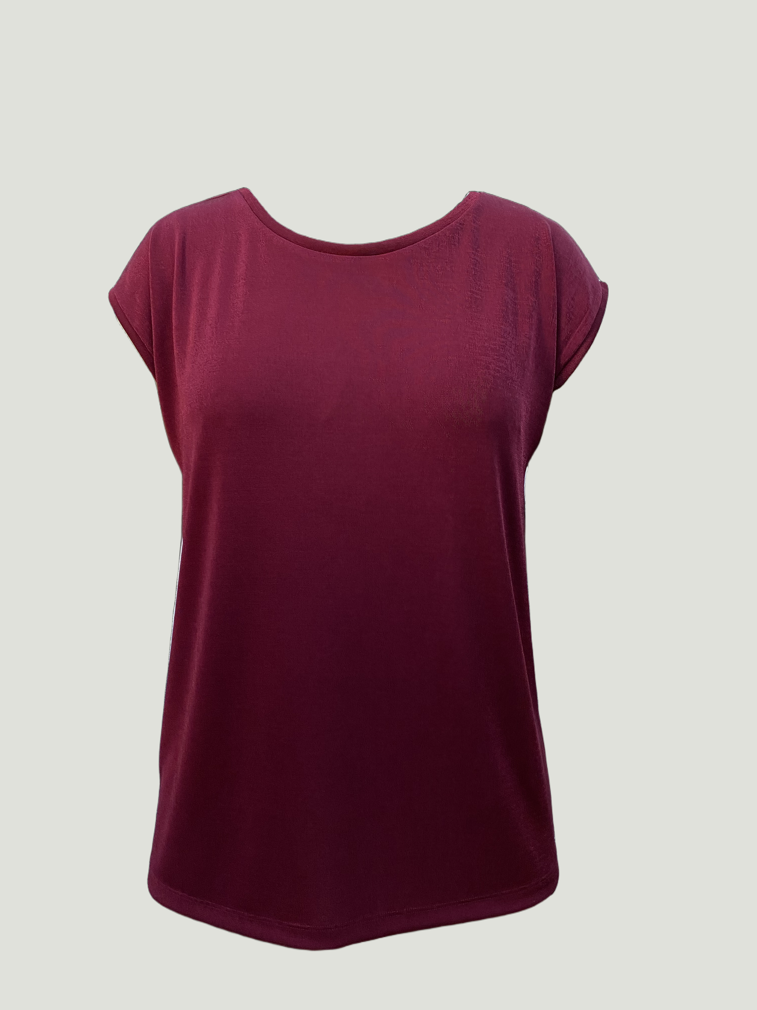 Kırmızı Bisiklet Yaka Pamuklu Kadın Kısa Kollu T-Shirt BETTY O-NECK TOP