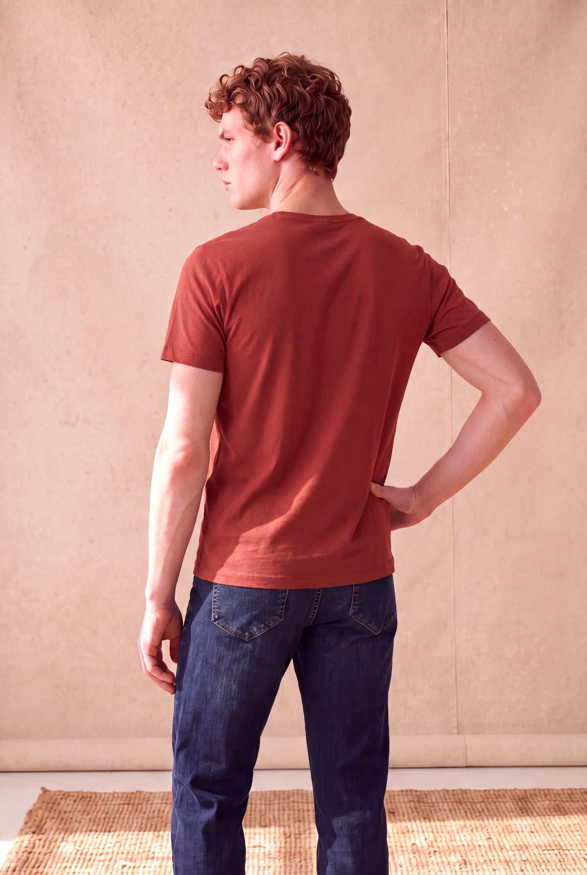 Erkek %100 Pamuk Kırmızı Kısa Kollu Bisiklet Yaka Basic T-Shirt OLAV - Top - Westmark London EU(TR) Store Organik Pamuklu Sürdürülebilir Moda