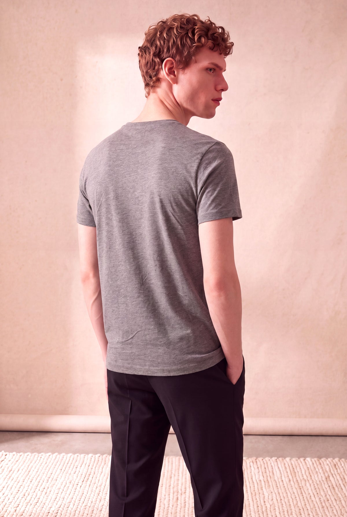 Erkek Pamuk/Modal Gri Kısa Kollu Bisiklet Yaka Basic T-Shirt OLAV - Top - Westmark London EU(TR) Store Organik Pamuklu Sürdürülebilir Moda