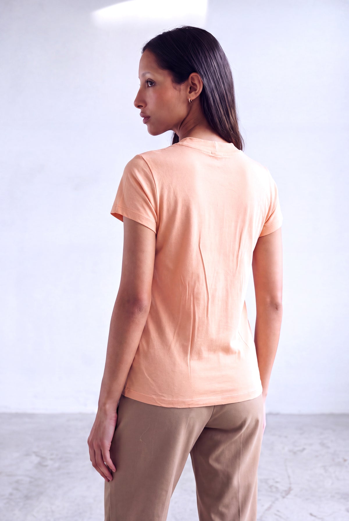 Şeftali Kadın Şeftali Viskon Yarım Balıkçı Yaka Kısa Kollu Duble Kol Detaylı Bluz DONNA - Top - Westmark London EU(TR) Store Organik Pamuklu Sürdürülebilir Moda