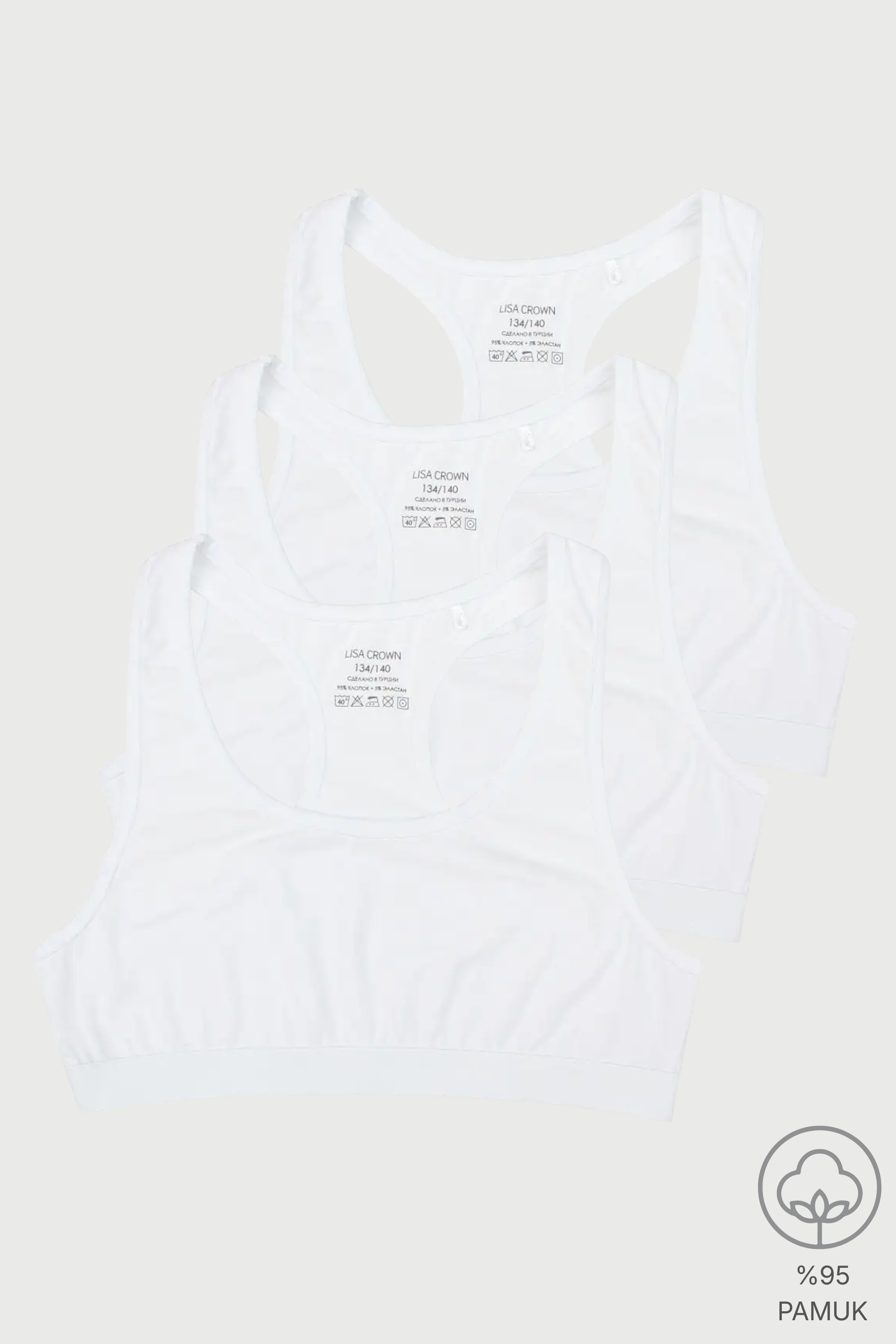 3'lü Beyaz Pamuk / Elastan Kız Çocuk Bustiyer Set LCJULIA - Underwear - Westmark London EU(TR) Store Organik Pamuklu Sürdürülebilir Moda