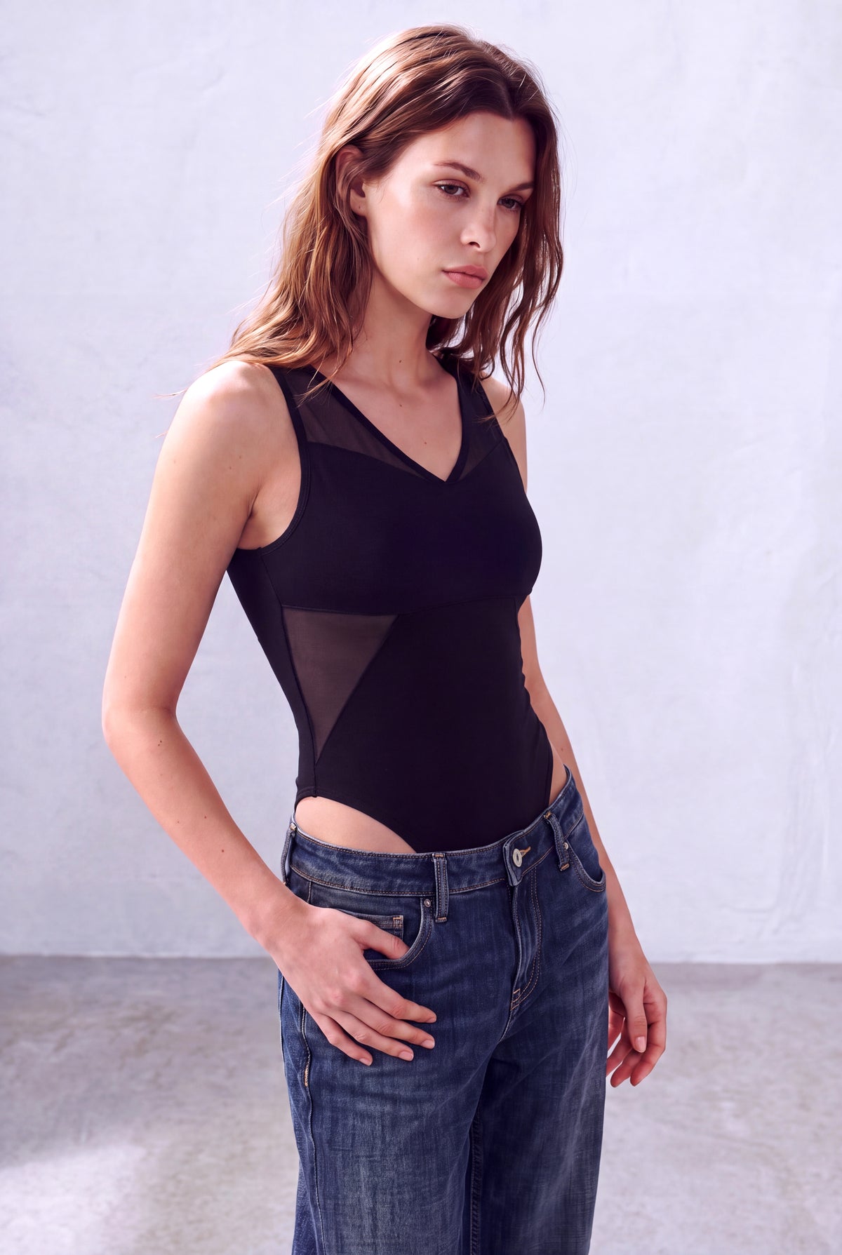 Siyah Kadın Siyah Pamuklu V Yaka Kolsuz File Detaylı Body DIANE - Bodysuit - Westmark London EU(TR) Store Organik Pamuklu Sürdürülebilir Moda