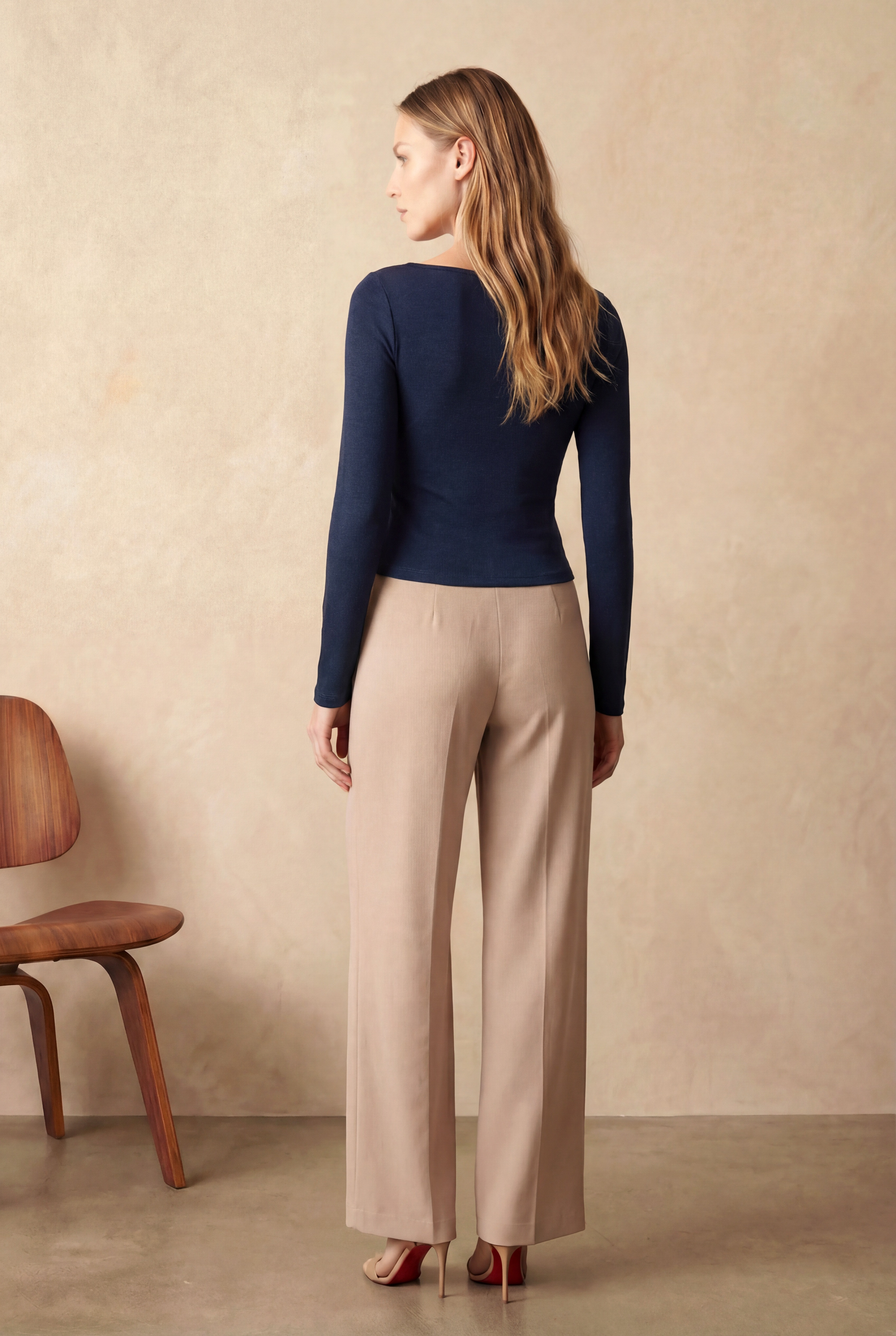 Lacivert Kare Yaka Uzun Kollu Kadın Crop Body CECILIA CROP TOP - Blouse - Westmark London EU(TR) Store Organik Pamuklu Sürdürülebilir Moda