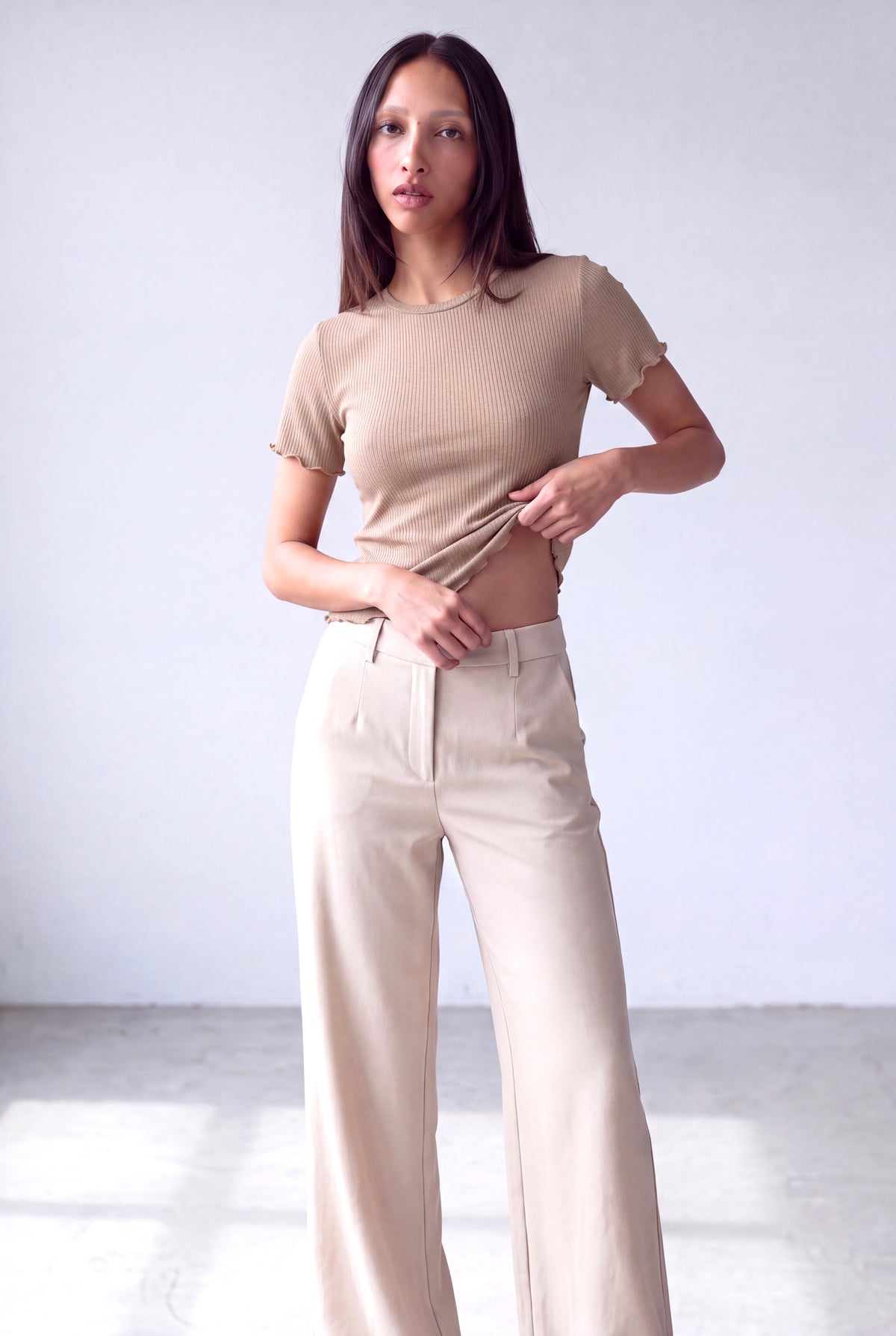 Tarçın Rengi Kadın Tarçın Rengi Viskonlu Kaşkorse Bisiklet Yaka Kısa Kollu Etek Ve Kol Ucu Fırfırlı Bluz SABRINA - Top - Westmark London EU(TR) Store Organik Pamuklu Sürdürülebilir Moda