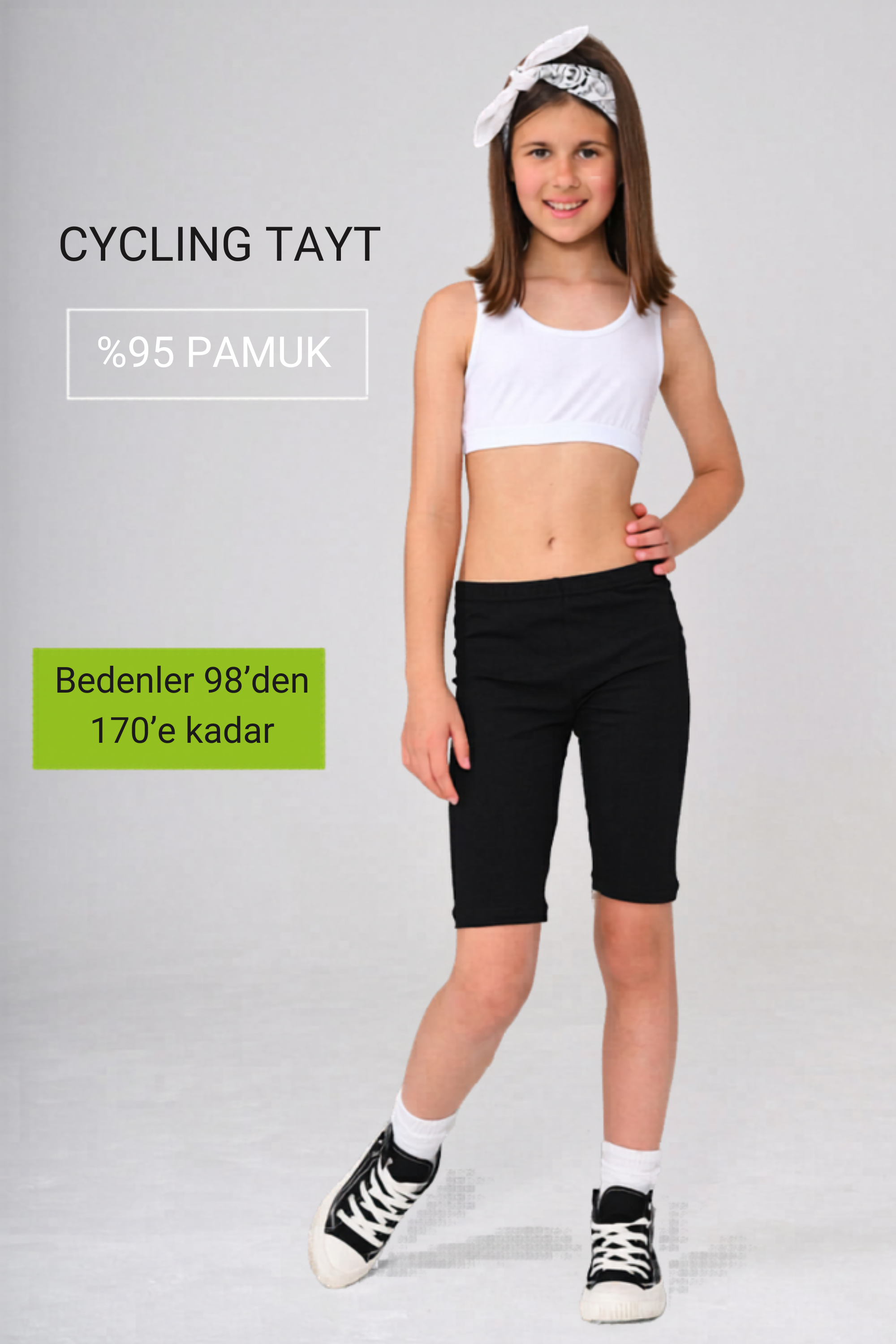 Siyah Pamuk / Elastan Kız Çocuk Cycling Şort LCMARIA - Short - Westmark London EU(TR) Store Organik Pamuklu Sürdürülebilir Moda