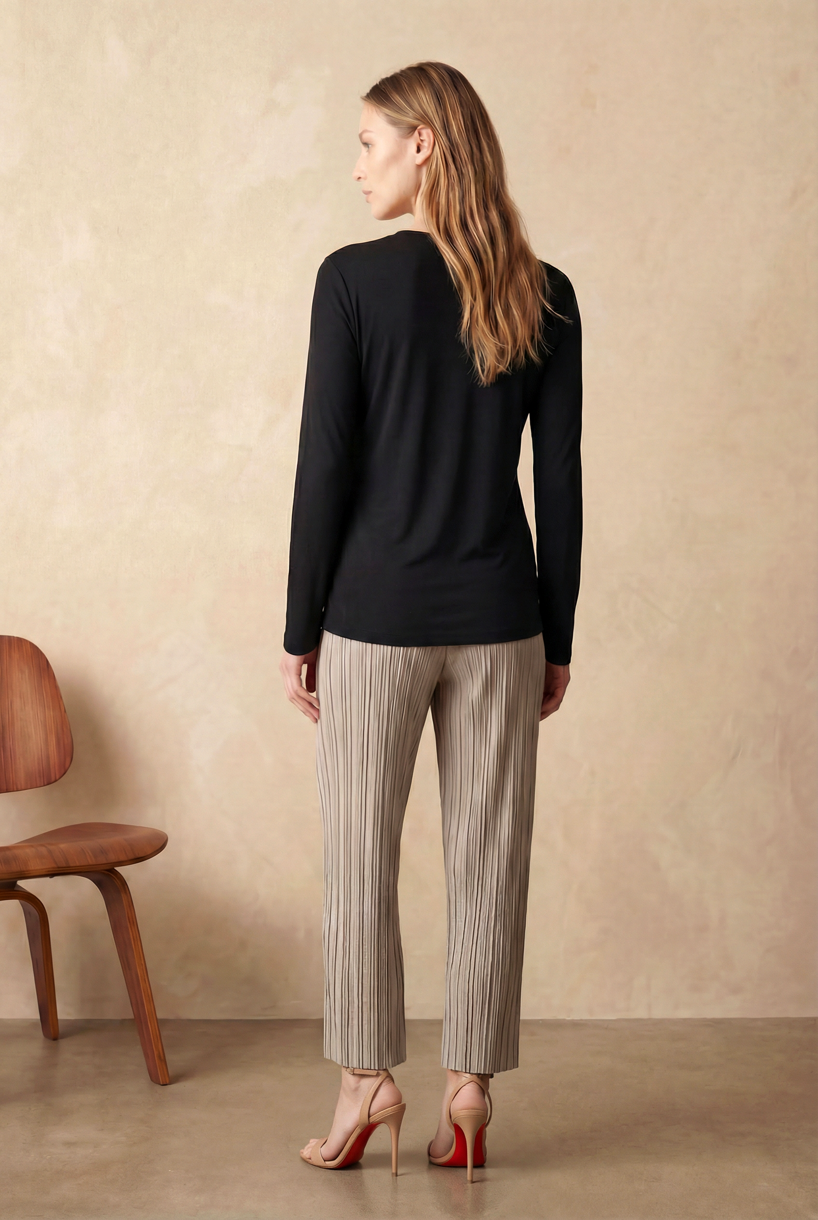 Mürekkep Siyahı V Yaka Uzun Kollu Kadın Bluz VIOLA TOP - Blouse - Westmark London EU(TR) Store Organik Pamuklu Sürdürülebilir Moda
