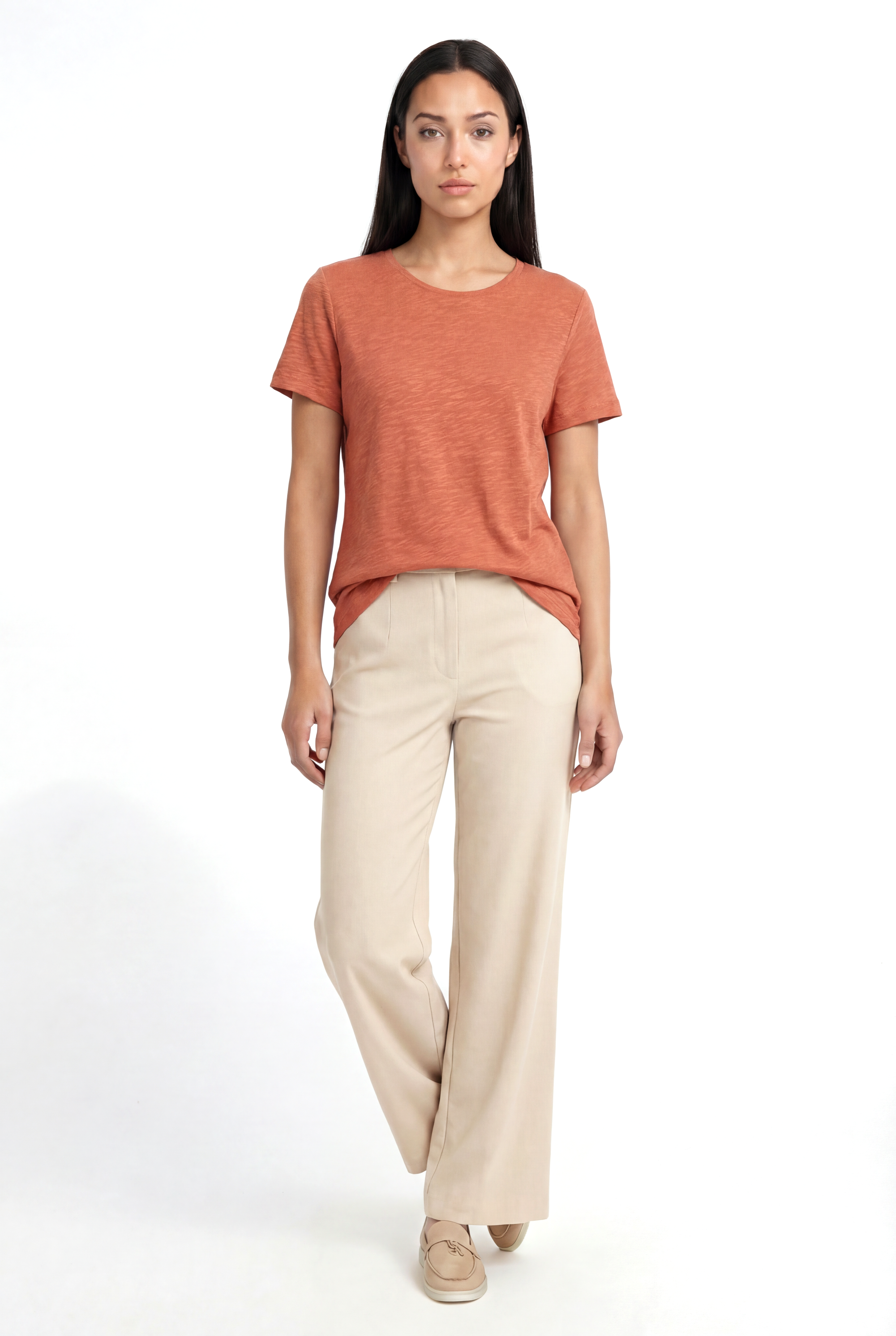 Nar Çiçeği Bisiklet Yaka Pamuklu Kısa Kollu Kadın T-Shirt BETTINA S/S TOP - T-Shirt - Westmark London EU(TR) Store Organik Pamuklu Sürdürülebilir Moda