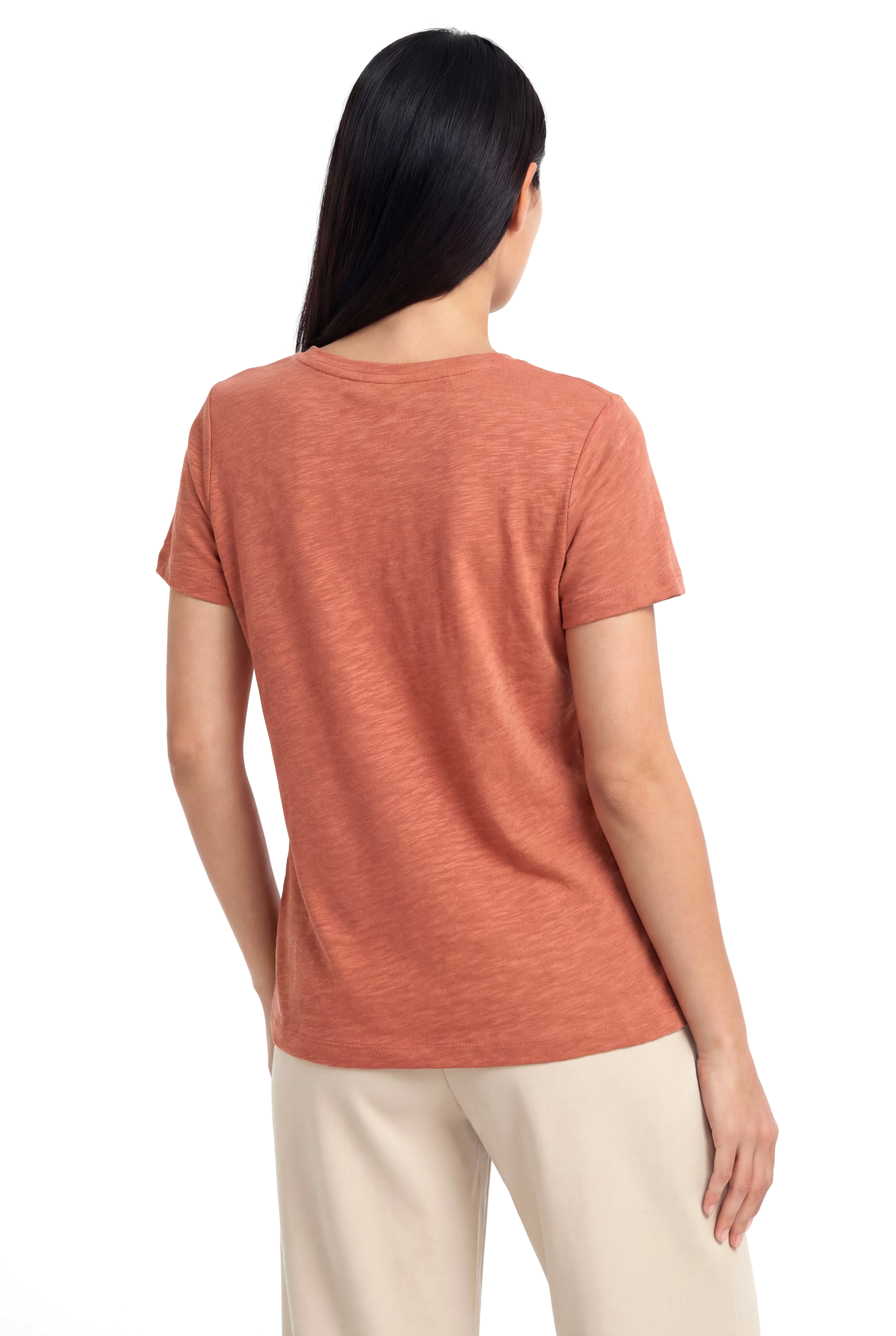 Nar Çiçeği Bisiklet Yaka Pamuklu Kısa Kollu Kadın T-Shirt BETTINA S/S TOP - T-Shirt - Westmark London EU(TR) Store Organik Pamuklu Sürdürülebilir Moda