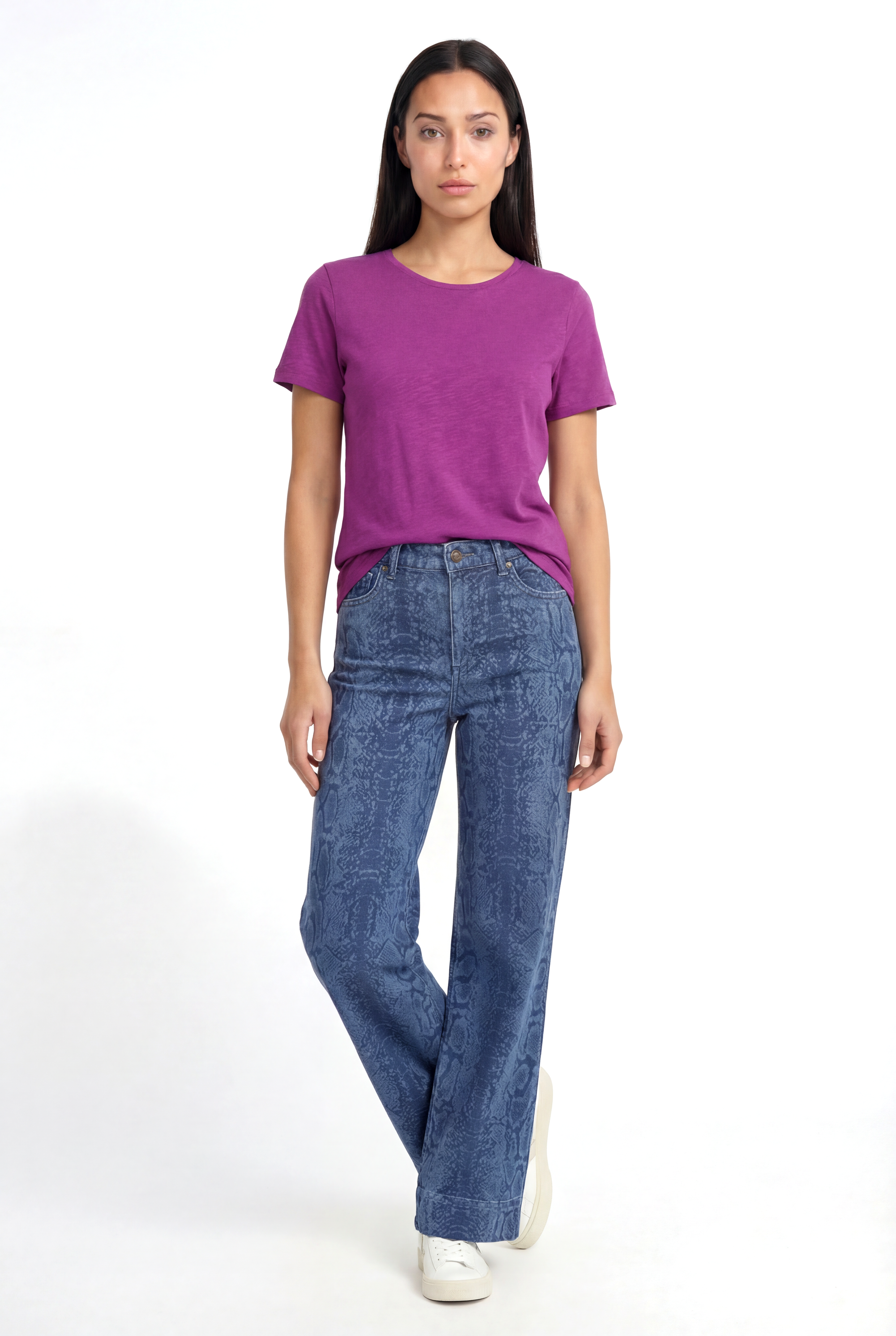 Mor Bisiklet Yaka Pamuklu Kısa Kollu Kadın T-Shirt BETTINA S/S TOP - T-Shirt - Westmark London EU(TR) Store Organik Pamuklu Sürdürülebilir Moda