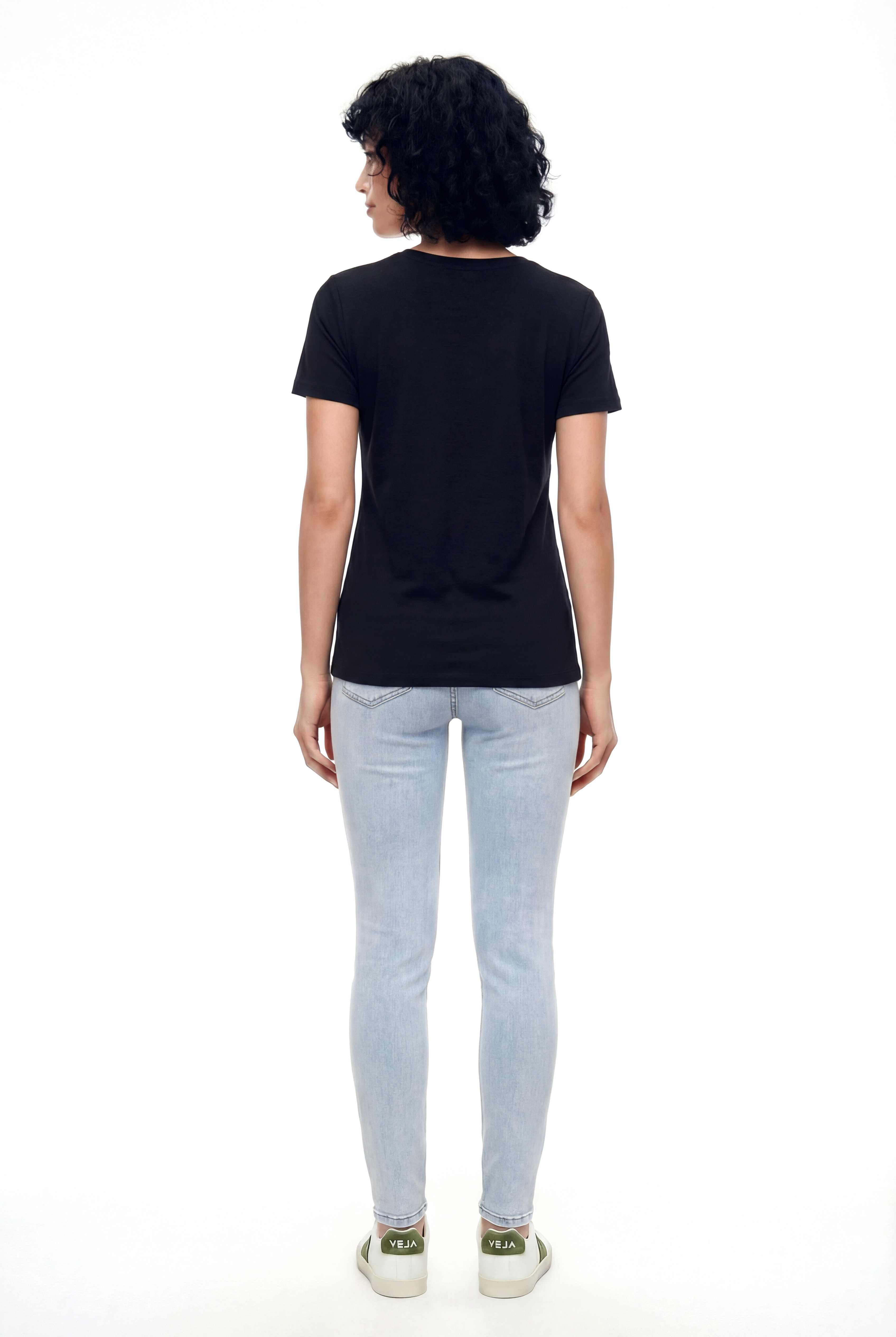 Siyah Bisiklet Yaka Pamuklu Kısa Kollu Kadın T-Shirt BETTINA S/S TOP - T-Shirt - Westmark London EU(TR) Store Organik Pamuklu Sürdürülebilir Moda