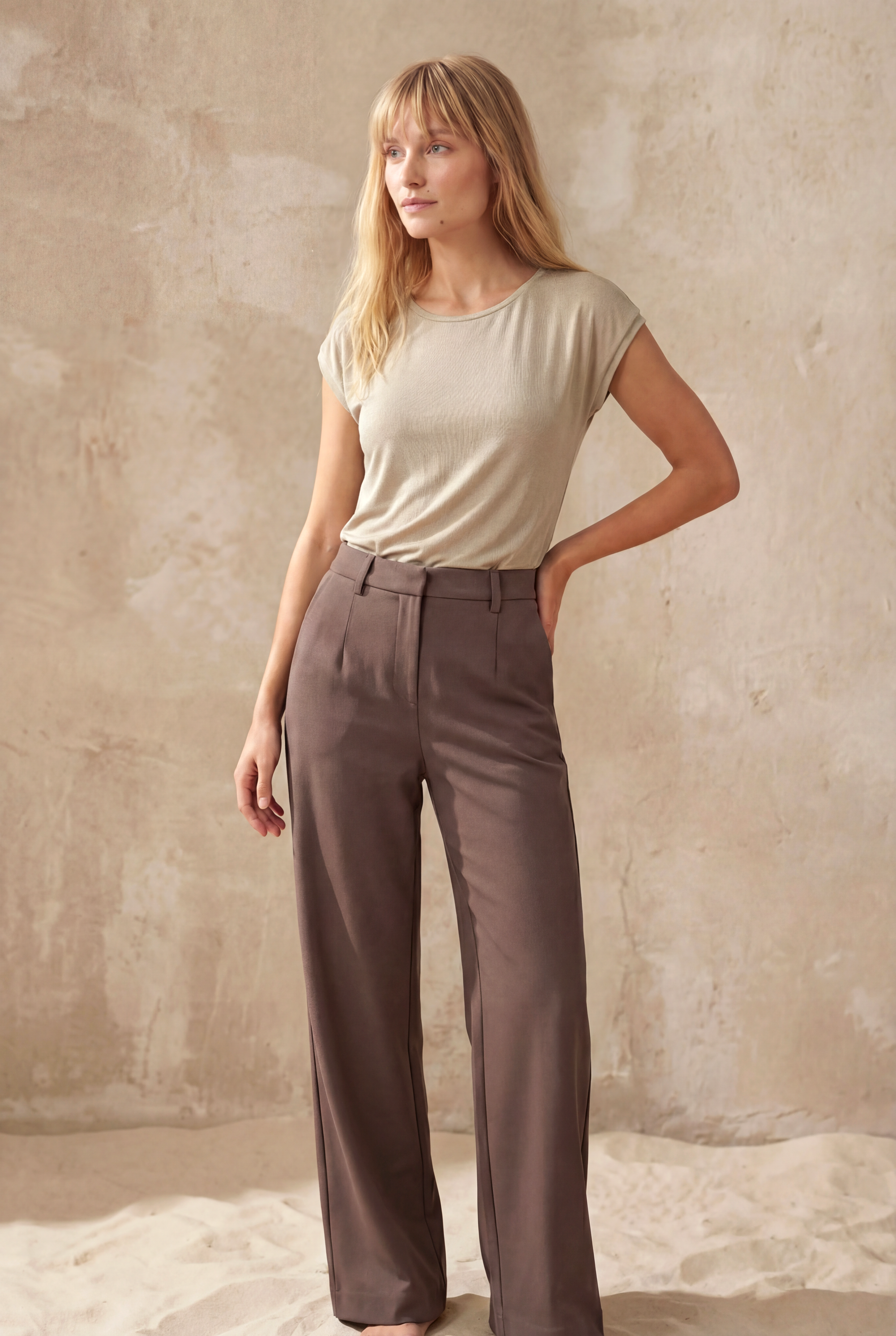 Açık Gri Bisiklet Yaka Pamuklu Kadın Kısa Kollu T-Shirt BETTY O-NECK TOP - T-Shirt - Westmark London EU(TR) Store Organik Pamuklu Sürdürülebilir Moda