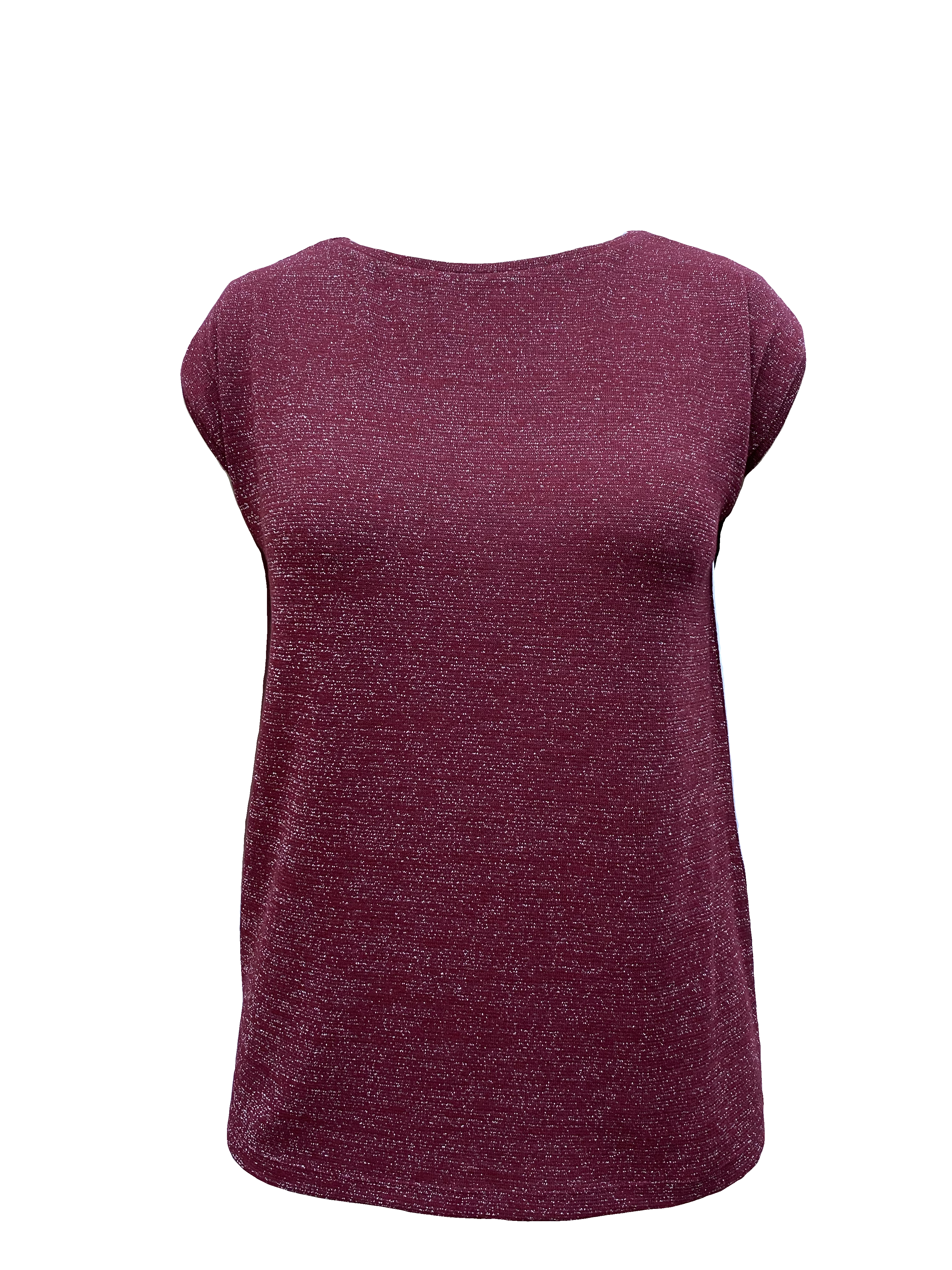 Kırmızı Bisiklet Yaka Simli Kısa Kollu Kadın T-Shirt SKY GLITTER S/S TOP - T-Shirt - Westmark London EU(TR) Store Organik Pamuklu Sürdürülebilir Moda