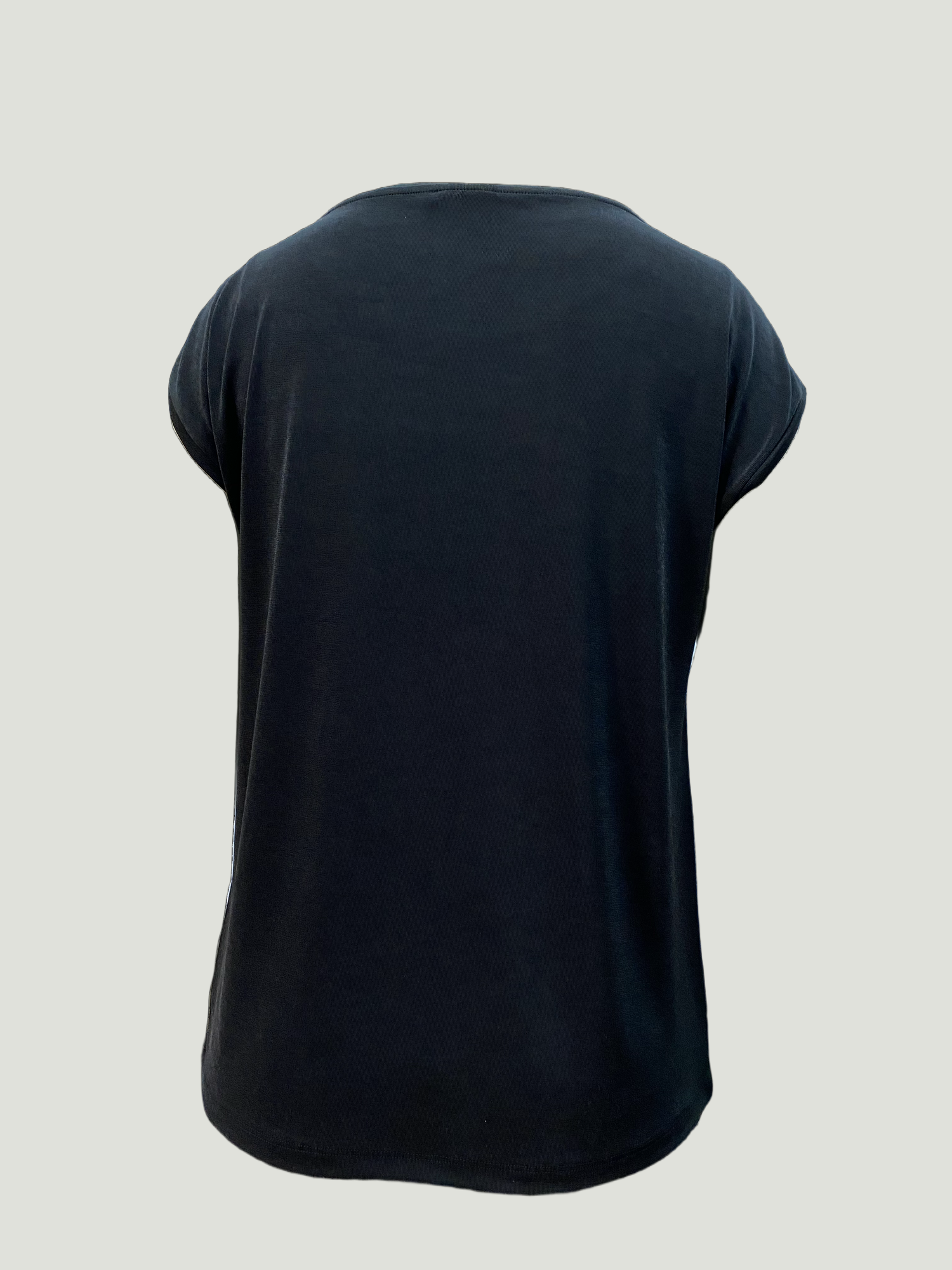 Siyah Bisiklet Yaka Pamuklu Kadın Kısa Kollu T-Shirt BETTY O-NECK TOP
