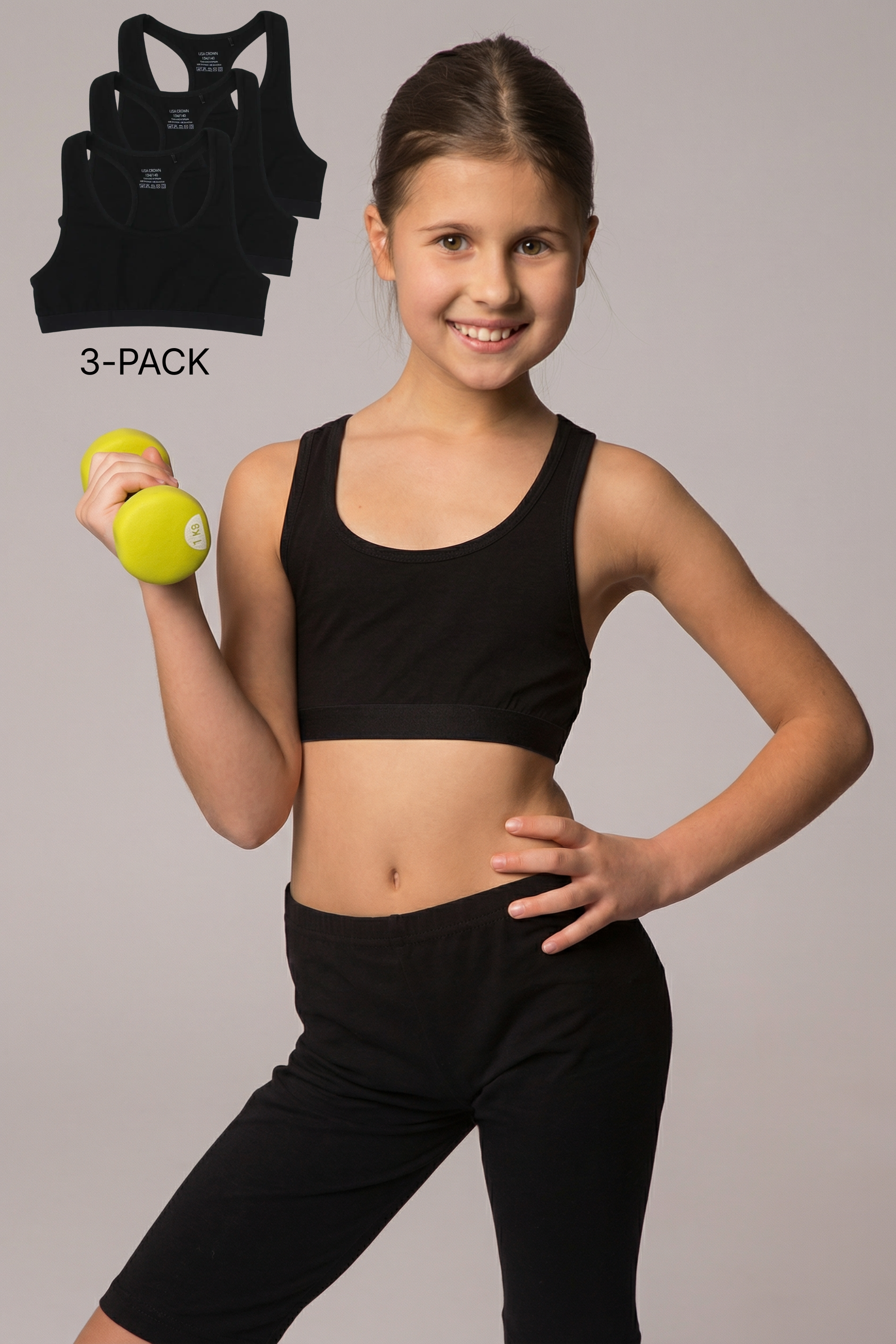 3'lü Siyah Pamuk / Elastan Kız Çocuk Bustiyer Set LCJULIA - Underwear - Westmark London EU(TR) Store Organik Pamuklu Sürdürülebilir Moda