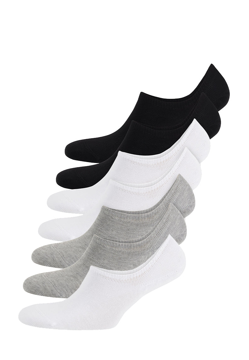 7'li Siyah Beyaz Gri Pamuk Karışımlı Kısa Kadın Çorap Seti INVISIBLE - Socks - Westmark London EU(TR) Store Organik Pamuklu Sürdürülebilir Moda