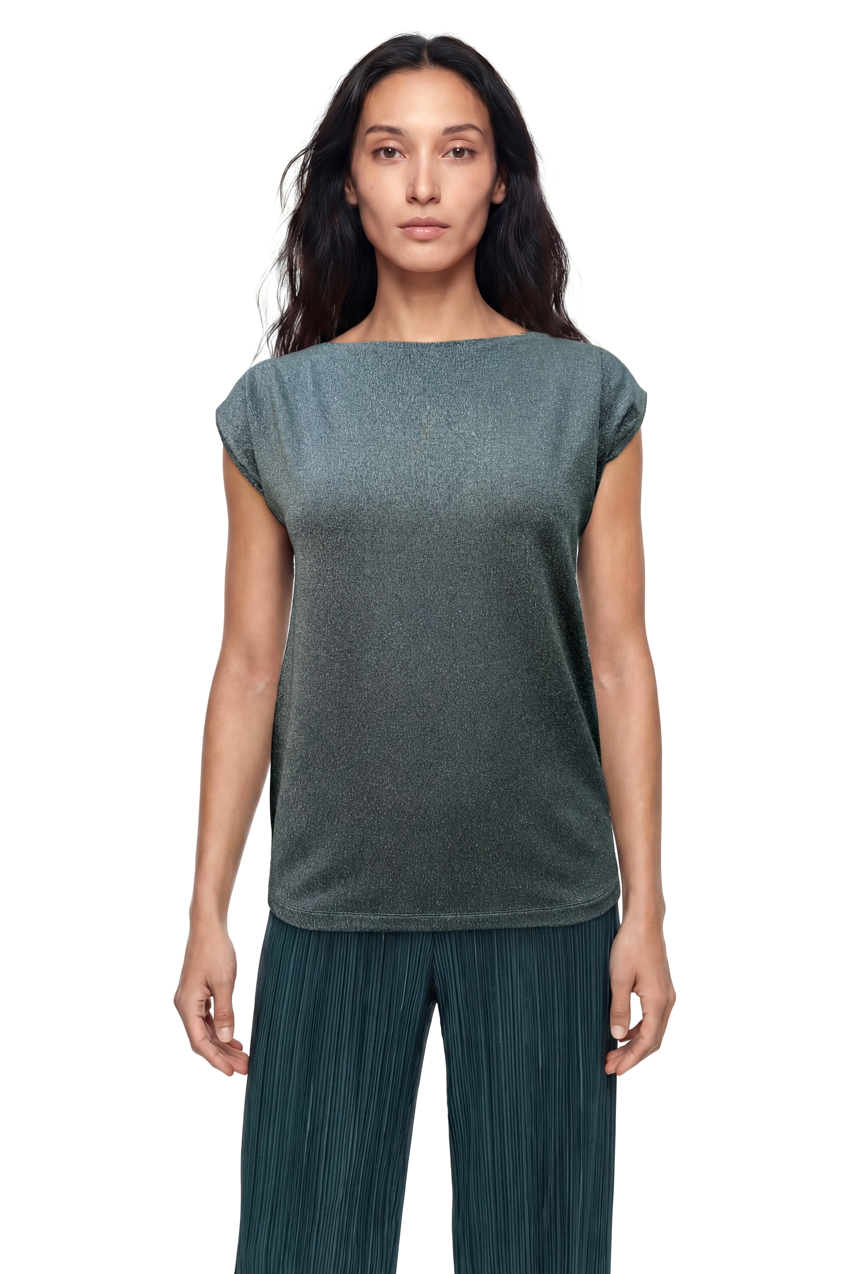 Antrasit Bisiklet Yaka Simli Kısa Kollu Kadın T-Shirt SKY GLITTER S/S TOP - T-Shirt - Westmark London EU(TR) Store Organik Pamuklu Sürdürülebilir Moda