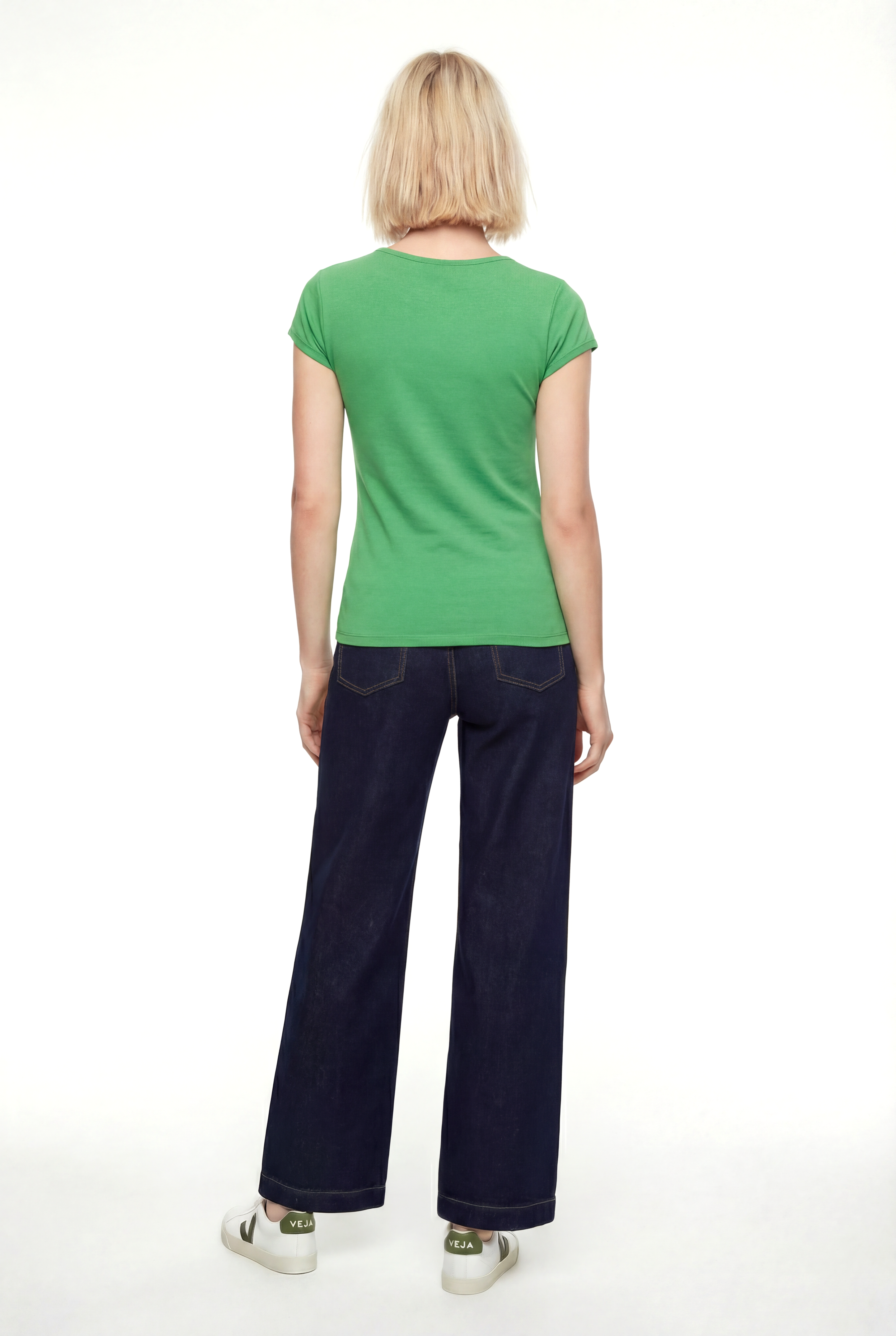 Parlak Yeşil V Yaka Kısa Kollu Kadın T-Shirt VALLI V-NECK S/S TOP - T-Shirt - Westmark London EU(TR) Store Organik Pamuklu Sürdürülebilir Moda