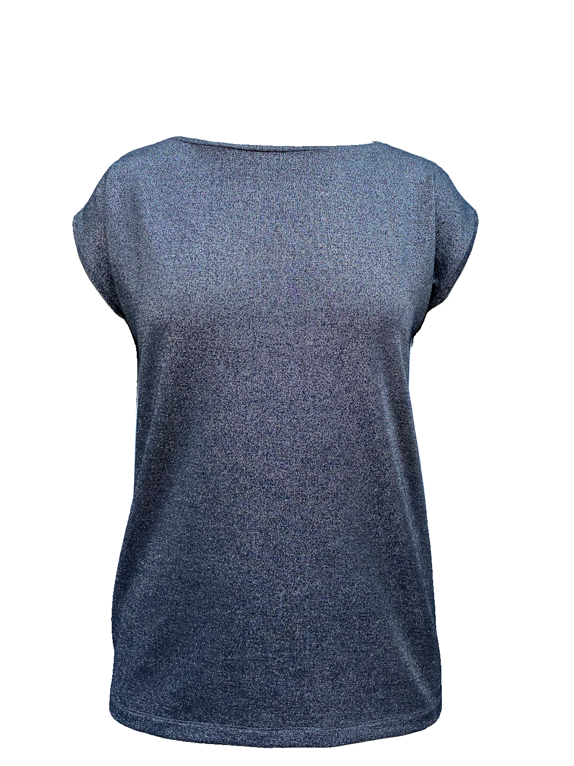 Gri Bisiklet Yaka Simli Kısa Kollu Kadın T-Shirt SKY GLITTER S/S TOP - Tops - Westmark London EU(TR) Store Organik Pamuklu Sürdürülebilir Moda