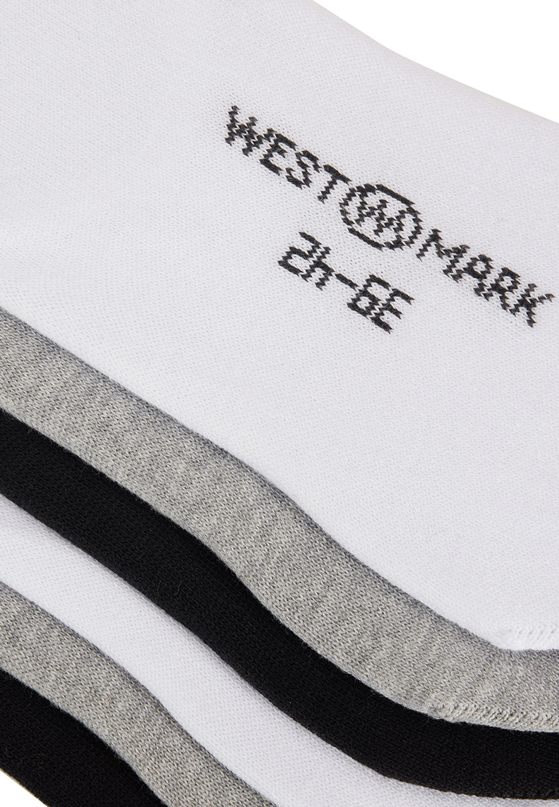 7'li Siyah Beyaz Gri Pamuk Karışımlı Kısa Kadın Çorap Seti INVISIBLE - Socks - Westmark London EU(TR) Store Organik Pamuklu Sürdürülebilir Moda