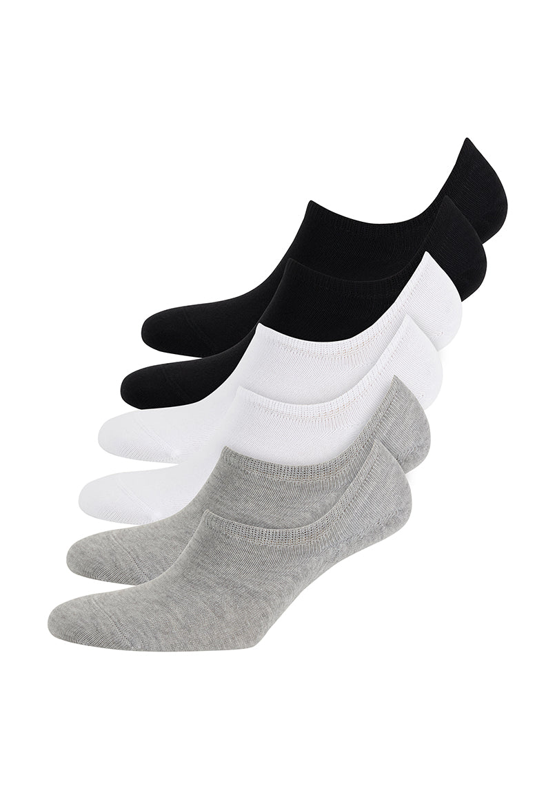 INVISIBLE SOCKS 6-PACK in Black, White, Grey Melange - Socks - Westmark London EU(TR) Store Organik Pamuklu Sürdürülebilir Moda