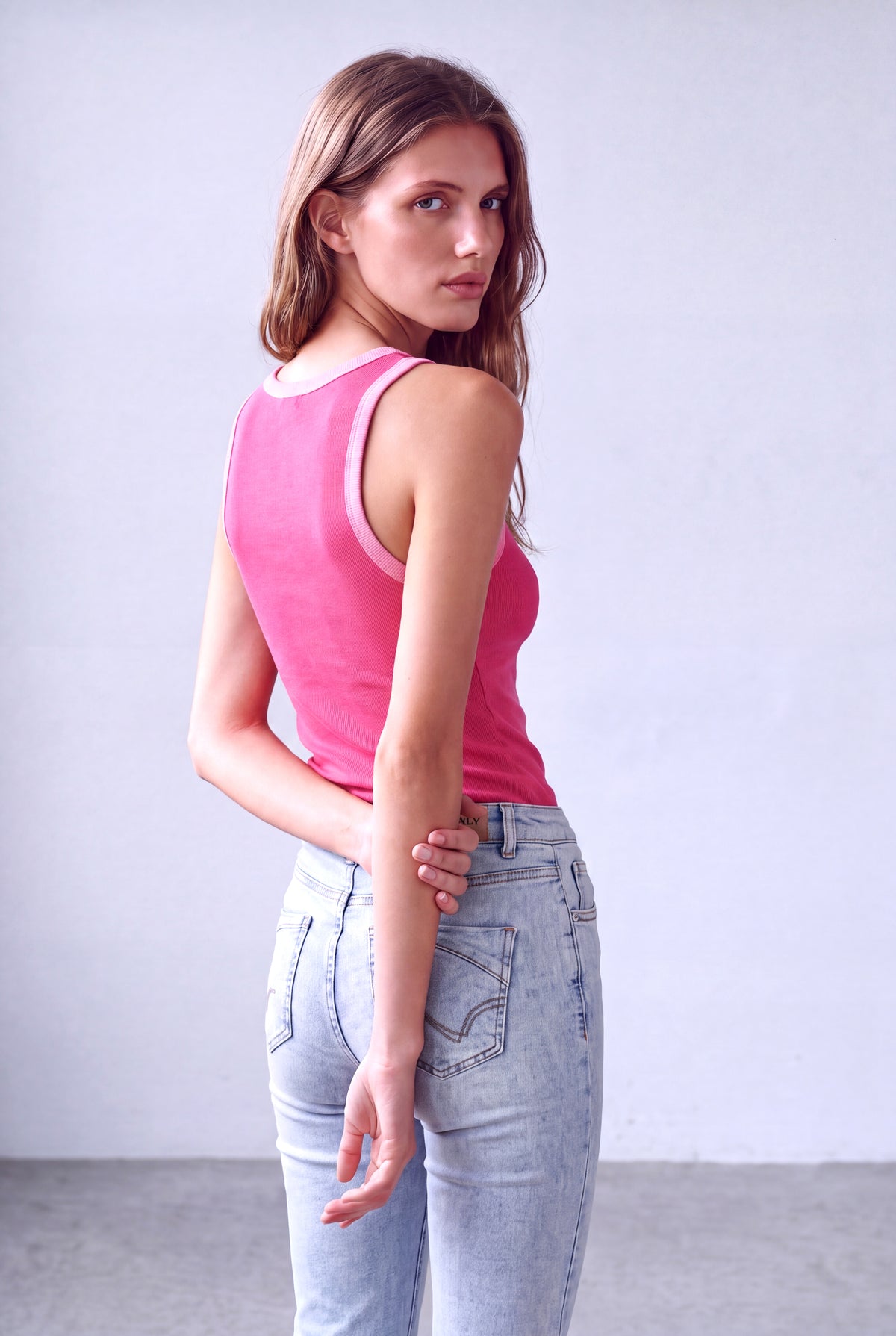 Fuşya Kadın Fuşya Pamuklu Kaşkorse Bisiklet Yaka Kolsuz Renkli Biye Detaylı Atlet SUMMER - Top - Westmark London EU(TR) Store Organik Pamuklu Sürdürülebilir Moda