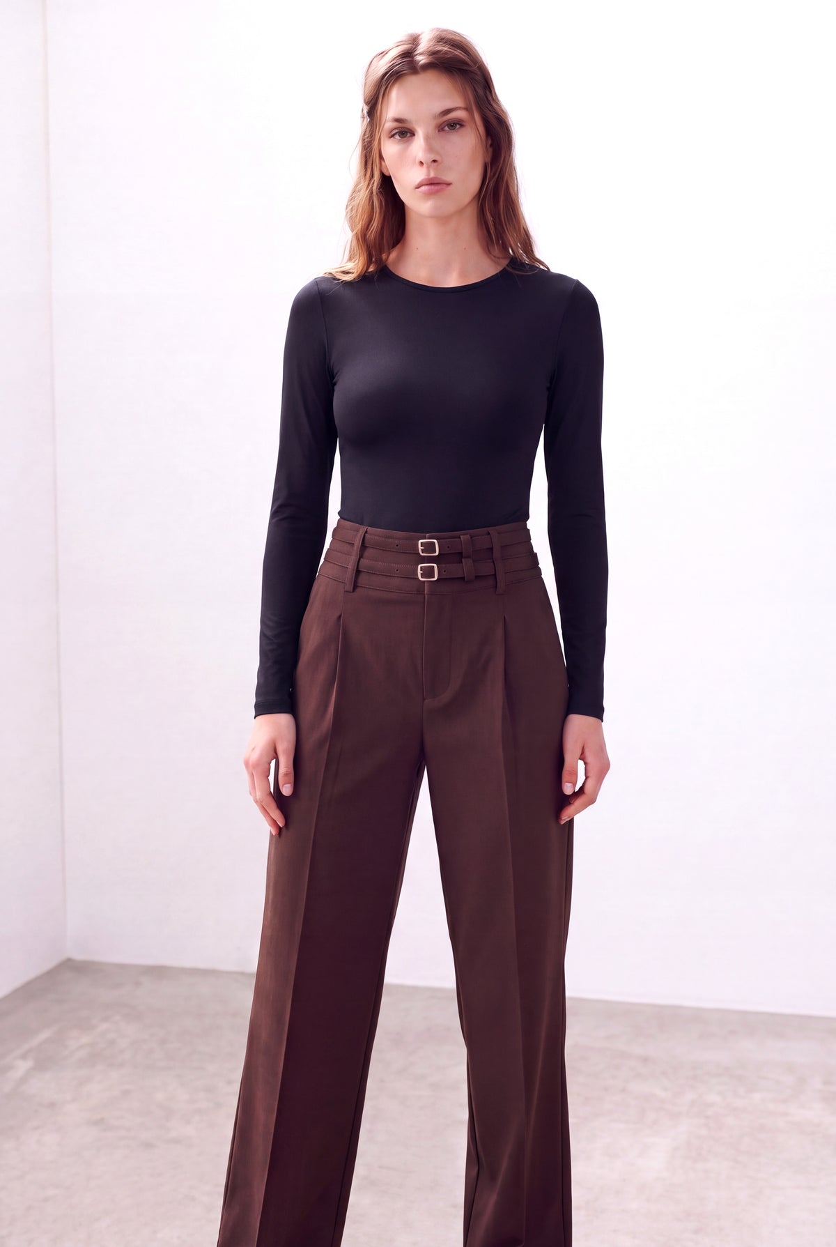 Siyah Kadın Siyah Esnek Dokulu Bisiklet Yaka Uzun Kollu spor için uygun Bluz EABHA - Top - Westmark London EU(TR) Store Organik Pamuklu Sürdürülebilir Moda