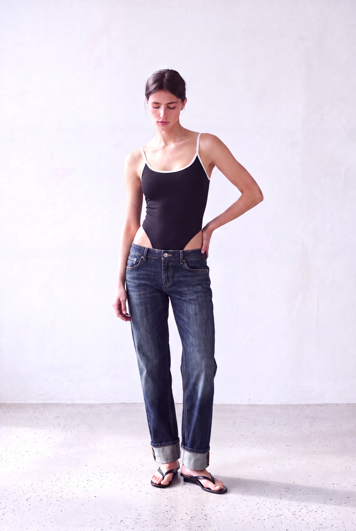 Siyah Kadın Siyah Pamuklu Askılı Kolsuz Renkli Biyeli Body PHOEBE - Bodysuit - Westmark London EU(TR) Store Organik Pamuklu Sürdürülebilir Moda