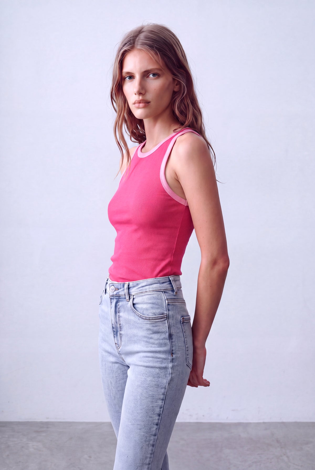 Fuşya Kadın Fuşya Pamuklu Kaşkorse Bisiklet Yaka Kolsuz Renkli Biye Detaylı Atlet SUMMER - Top - Westmark London EU(TR) Store Organik Pamuklu Sürdürülebilir Moda