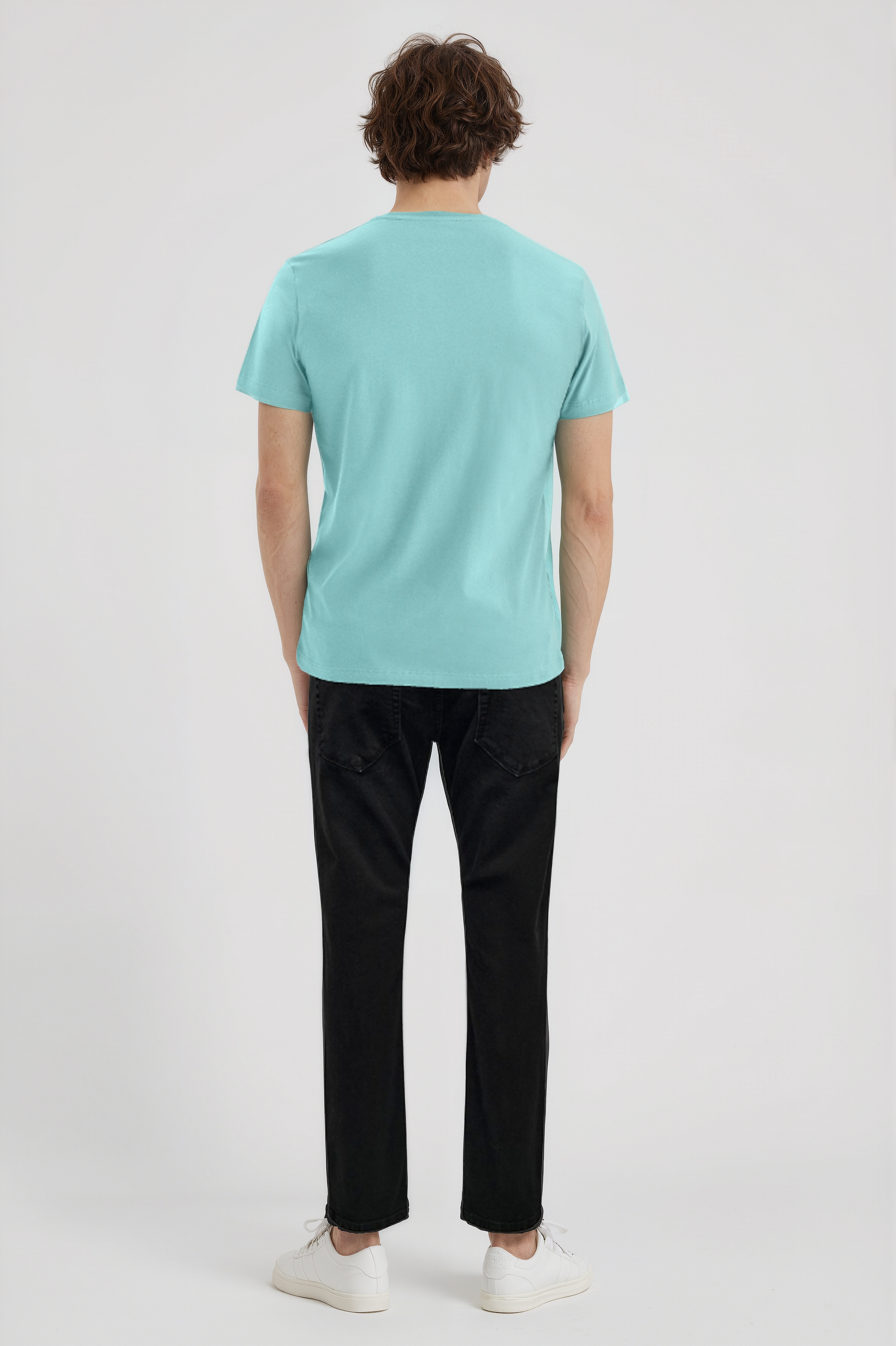 Gök Mavi Bisiklet Yaka Kısa Kollu Erkek T-Shirt WILLIAM - T-Shirt - Westmark London EU(TR) Store Organik Pamuklu Sürdürülebilir Moda