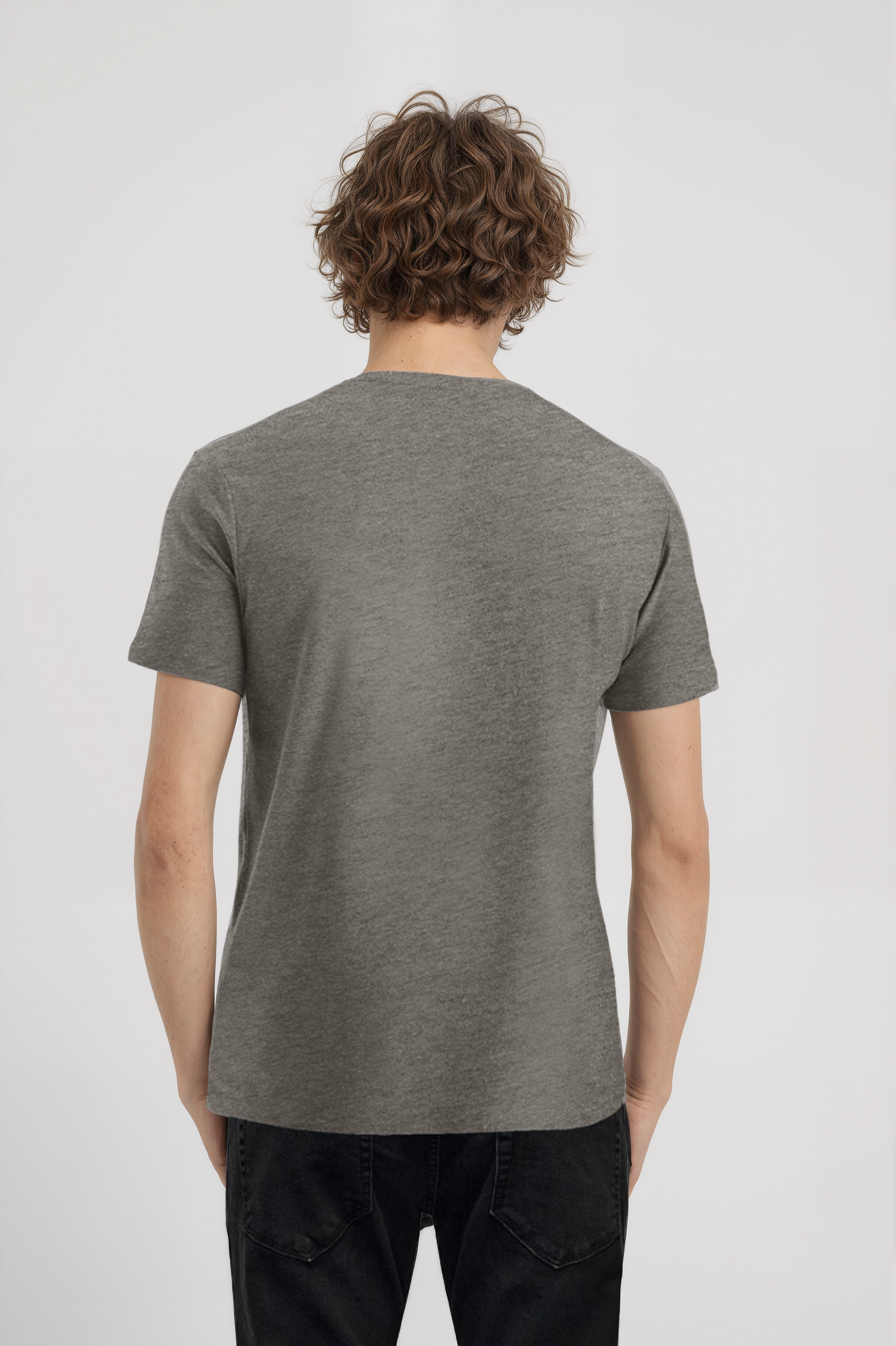 Gri Melanj Bisiklet Yaka Kısa Kollu Erkek T-Shirt WILLIAM - T-Shirt - Westmark London EU(TR) Store Organik Pamuklu Sürdürülebilir Moda