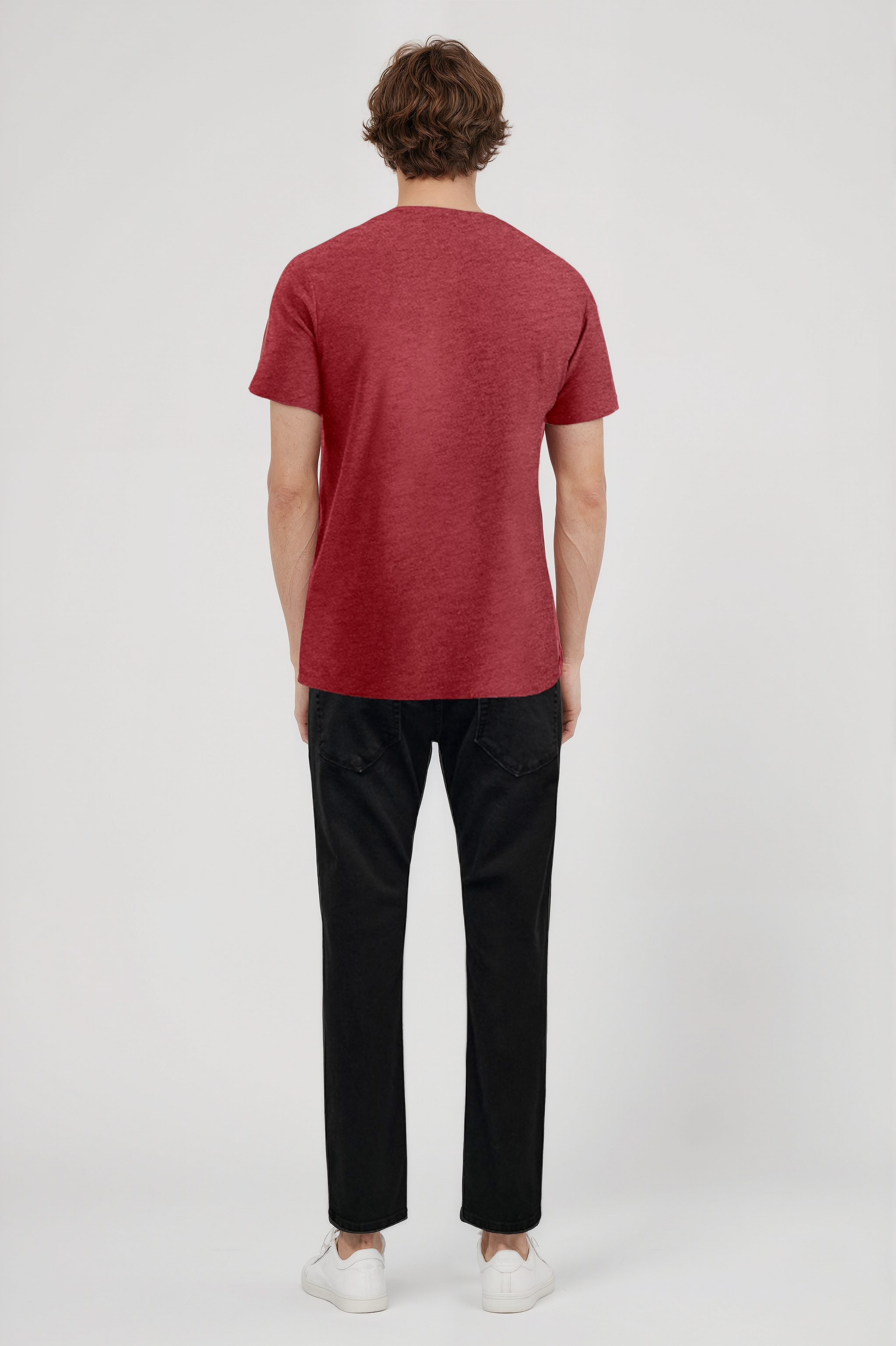 Kırmızı Melanj Bisiklet Yaka Kısa Kollu Erkek T-Shirt WILLIAM - T-Shirt - Westmark London EU(TR) Store Organik Pamuklu Sürdürülebilir Moda