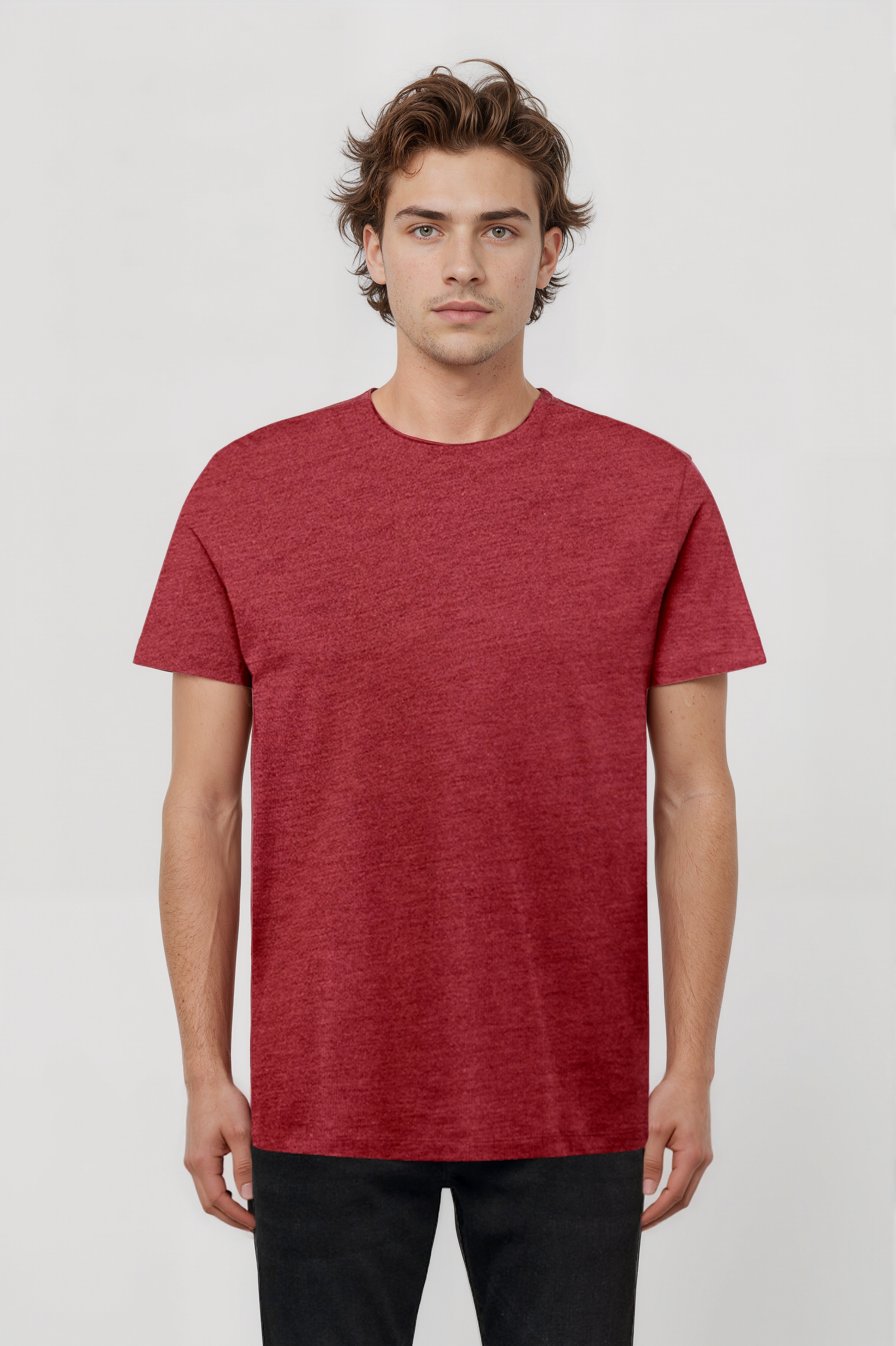 Kırmızı Melanj Bisiklet Yaka Kısa Kollu Erkek T-Shirt WILLIAM - T-Shirt - Westmark London EU(TR) Store Organik Pamuklu Sürdürülebilir Moda