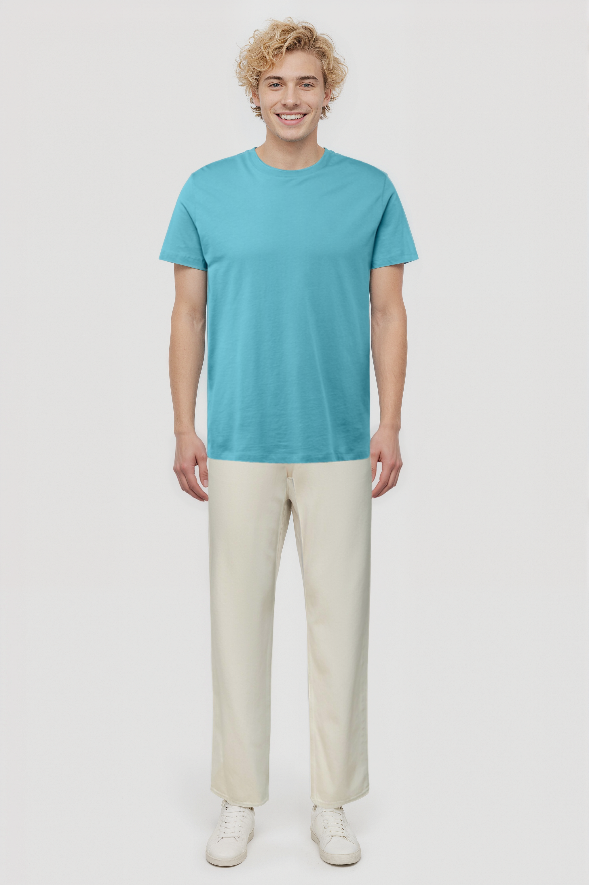 Açık Mavi Bisiklet Yaka Kısa Kollu Erkek T-Shirt WILLIAM - T-Shirt - Westmark London EU(TR) Store Organik Pamuklu Sürdürülebilir Moda