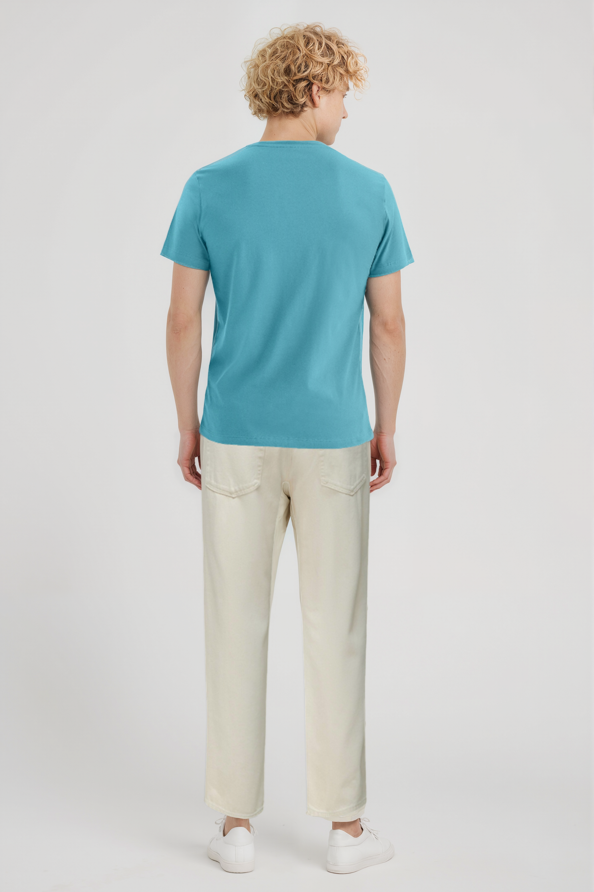 Açık Mavi Bisiklet Yaka Kısa Kollu Erkek T-Shirt WILLIAM - T-Shirt - Westmark London EU(TR) Store Organik Pamuklu Sürdürülebilir Moda