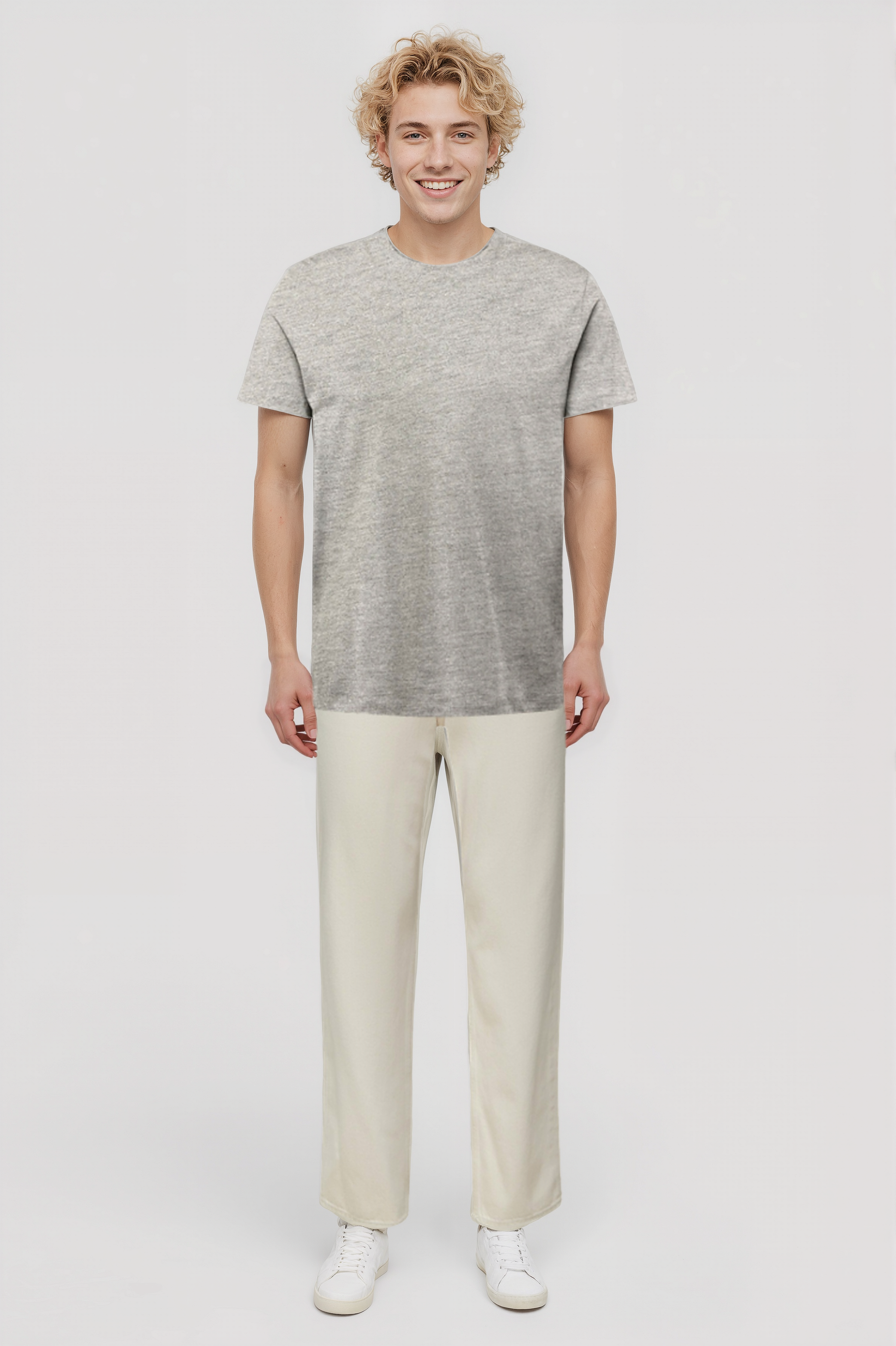 Açık Gri Melanj Bisiklet Yaka Kısa Kollu Erkek T-Shirt WILLIAM - T-Shirt - Westmark London EU(TR) Store Organik Pamuklu Sürdürülebilir Moda