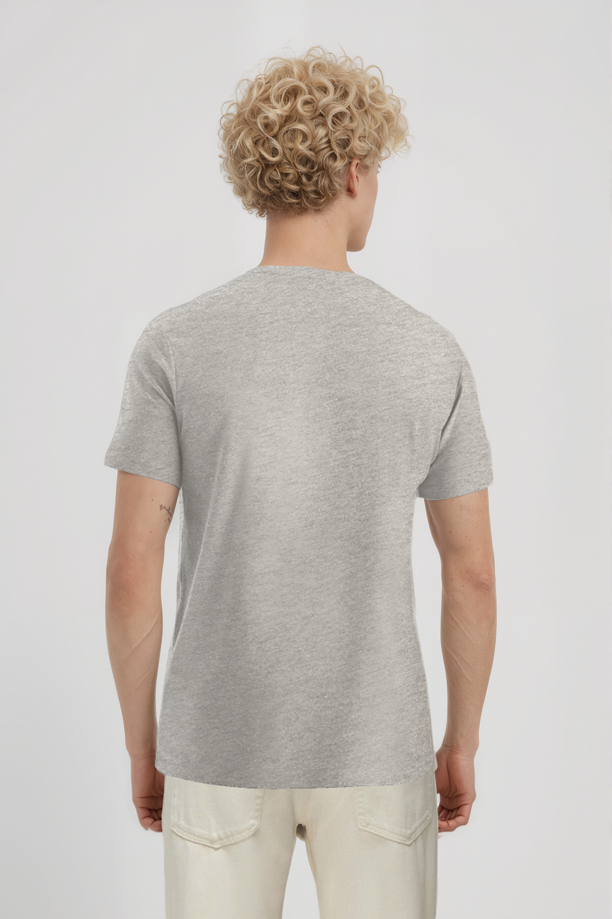 Açık Gri Melanj Bisiklet Yaka Kısa Kollu Erkek T-Shirt WILLIAM - T-Shirt - Westmark London EU(TR) Store Organik Pamuklu Sürdürülebilir Moda