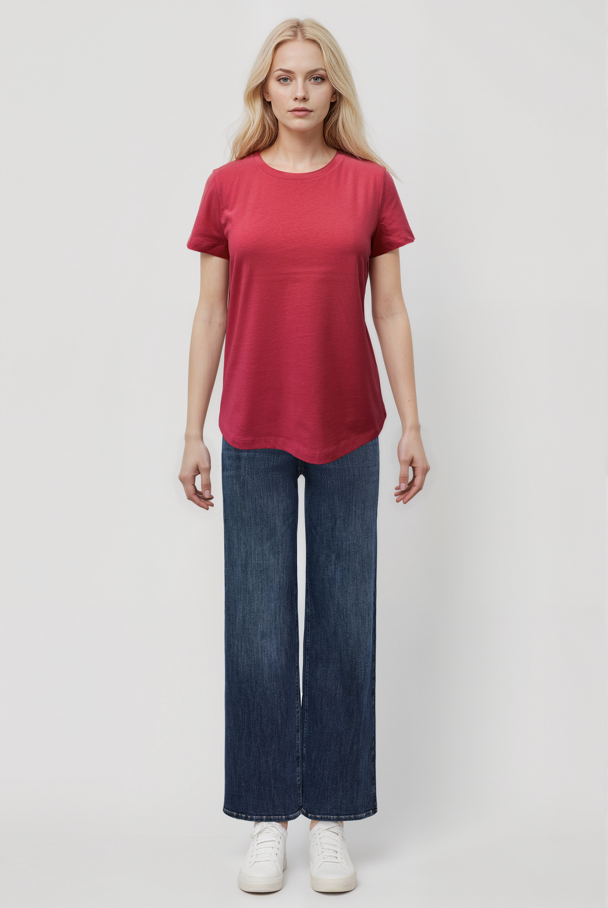 Kırmızı Bisiklet Yaka Kısa Kollu Kadın T-Shirt TESS - T-Shirt - Westmark London EU(TR) Store Organik Pamuklu Sürdürülebilir Moda