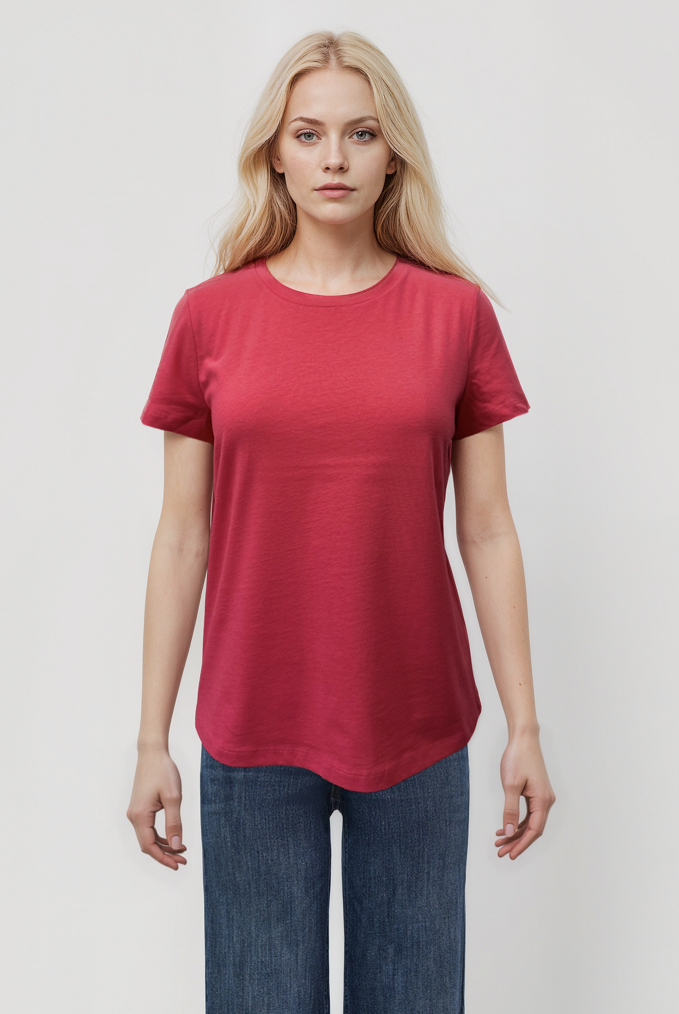 Kırmızı Bisiklet Yaka Kısa Kollu Kadın T-Shirt TESS - T-Shirt - Westmark London EU(TR) Store Organik Pamuklu Sürdürülebilir Moda