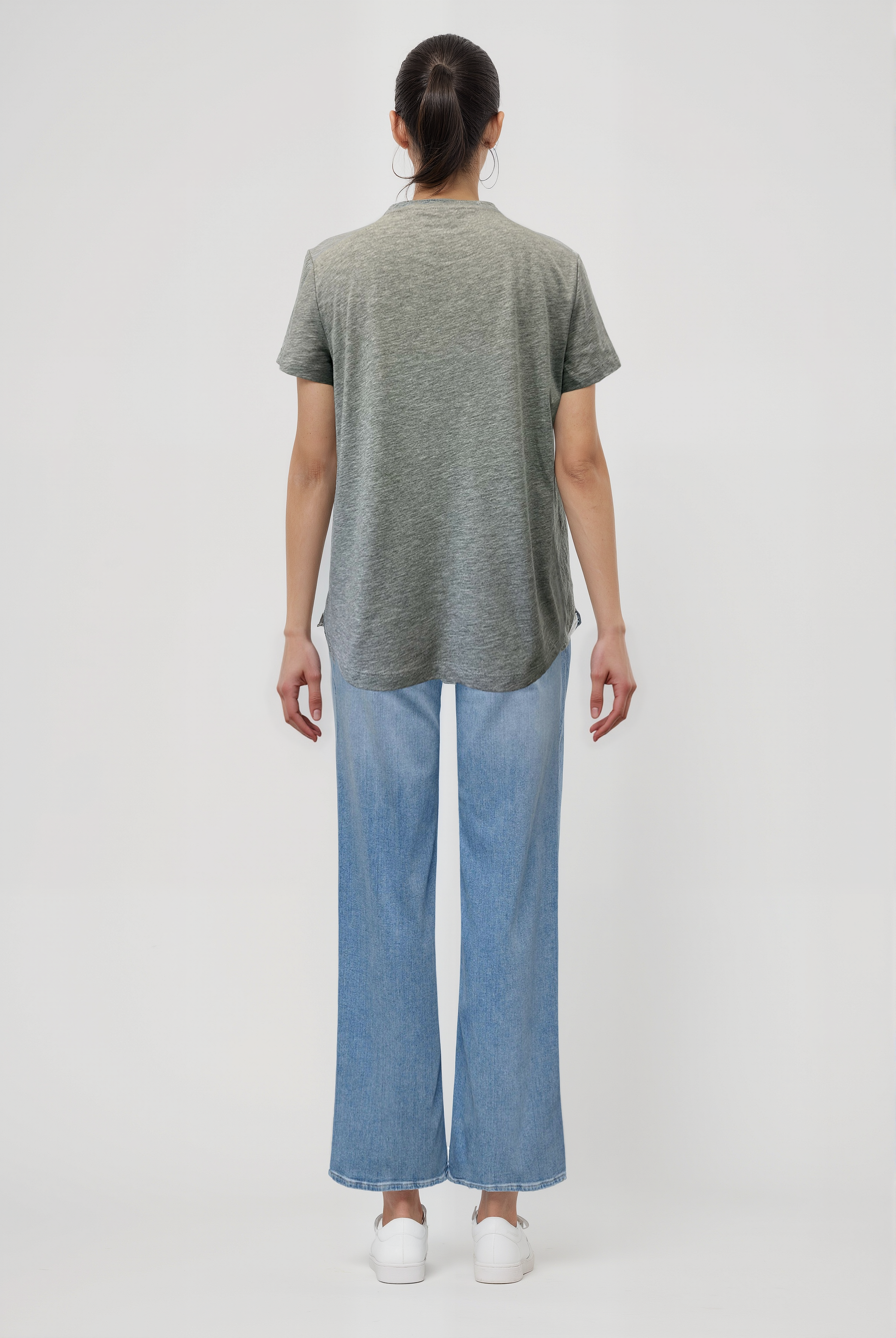 Gri Melanj Bisiklet Yaka Kısa Kollu Kadın T-Shirt TESS - T-Shirt - Westmark London EU(TR) Store Organik Pamuklu Sürdürülebilir Moda